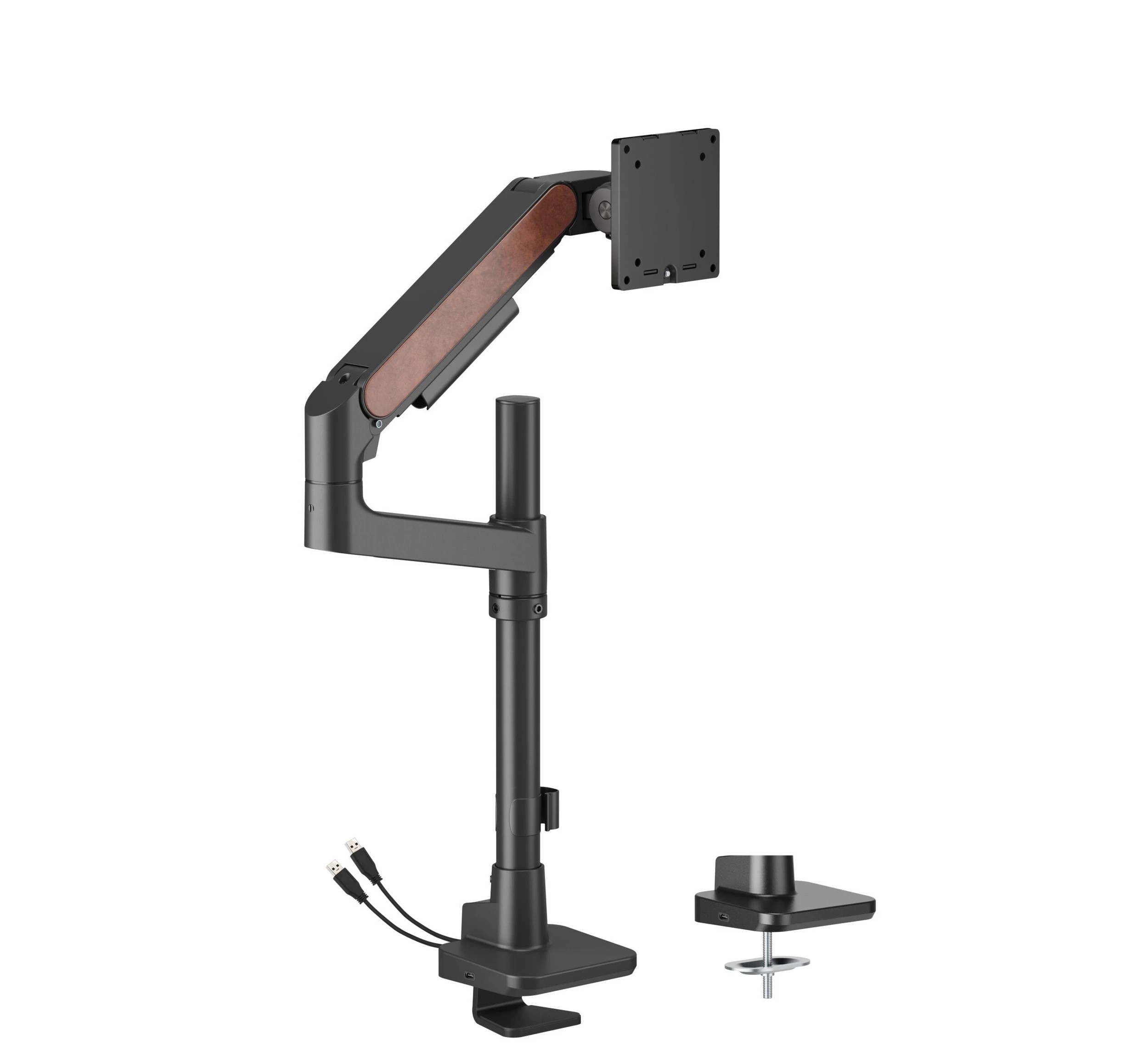 1 Brateck Fusion Heavy-Duty Monitor Arm USB-A/C 17–49" - Black, 1 of 1