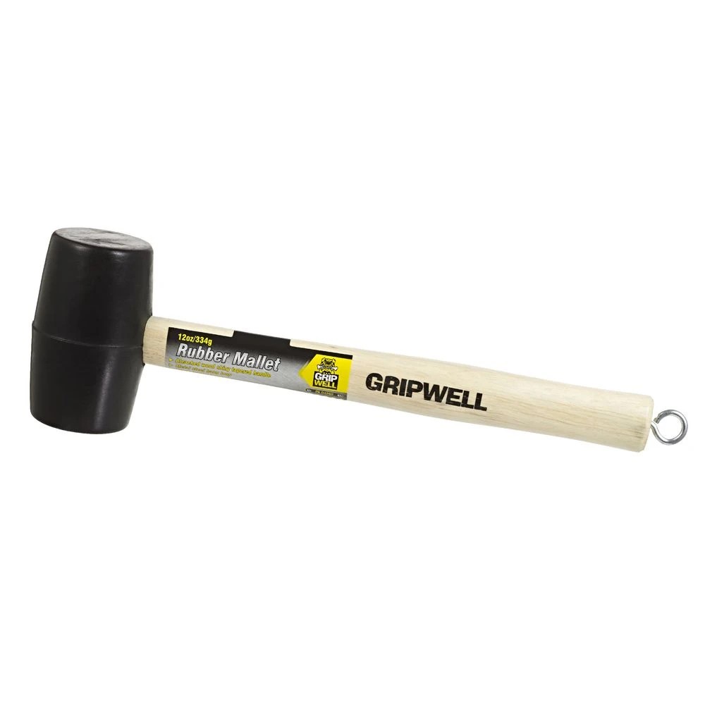 2 Gripwell 12oz Rubber Mallet with Wooden Handle, 2 of 2