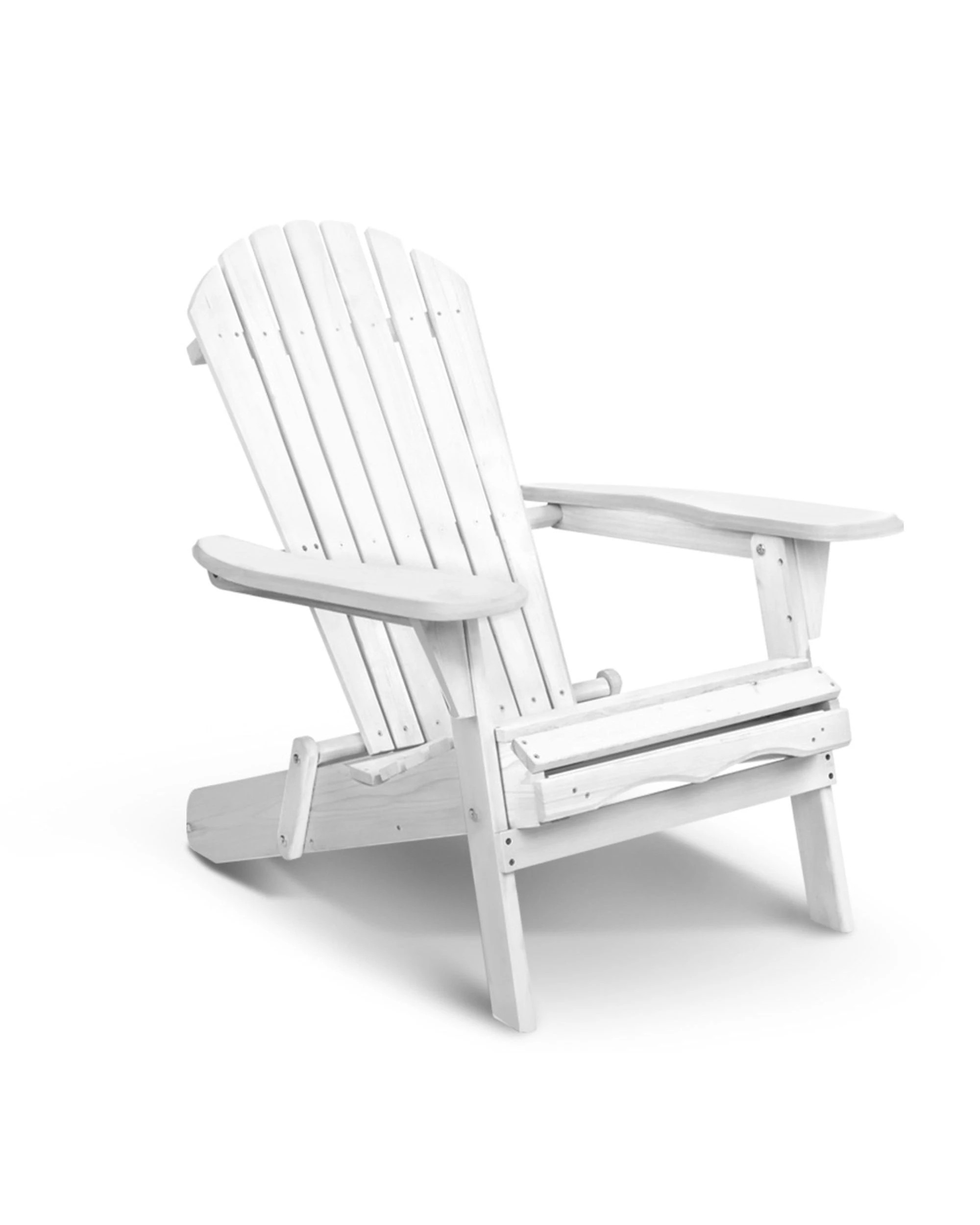 1 Gardeon Adirondack Outdoor Chairs Wooden Foldable Beach Chair Patio Furniture
 - White, 1 of 2