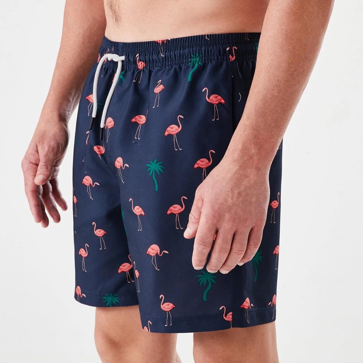 2 Regular Print Boardshorts FLAMINGO AND PALM SPELL NAVY, 2 of 6