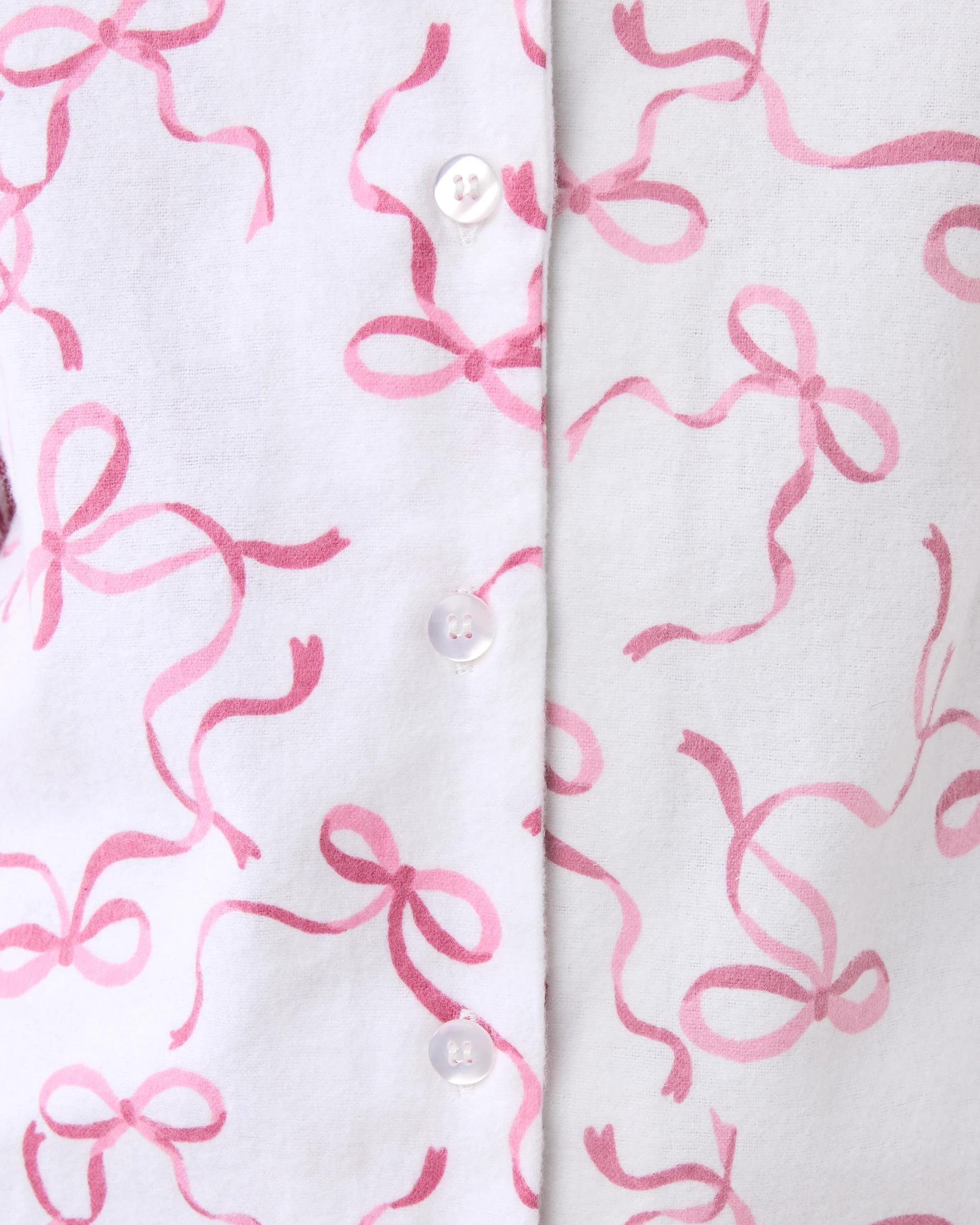 5 Flannel Pyjama Set Pnk Bows, 5 of 10