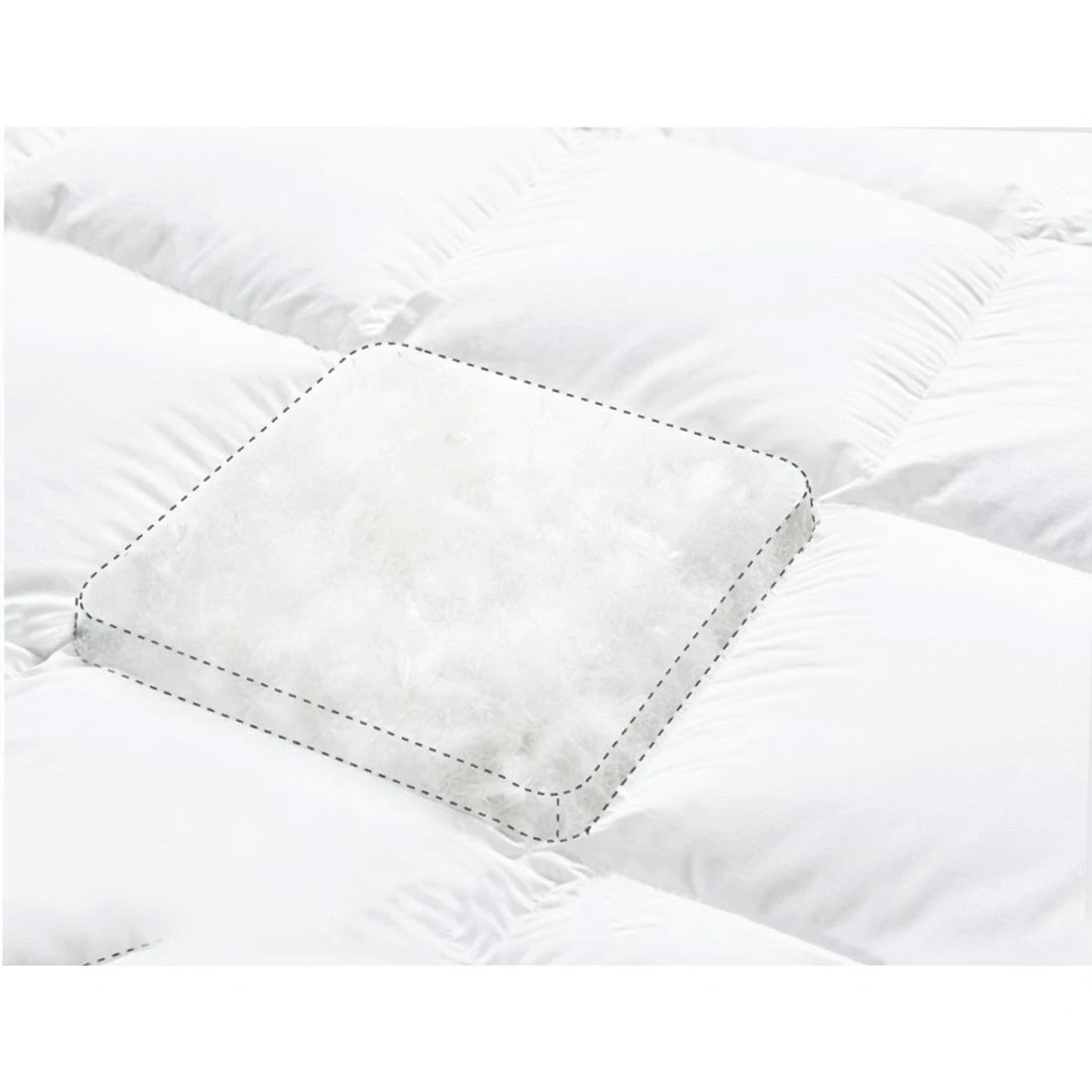 4 Giselle Bedding Mattress Topper Pillowtop Protector Pad King Single - White - White, 4 of 8
