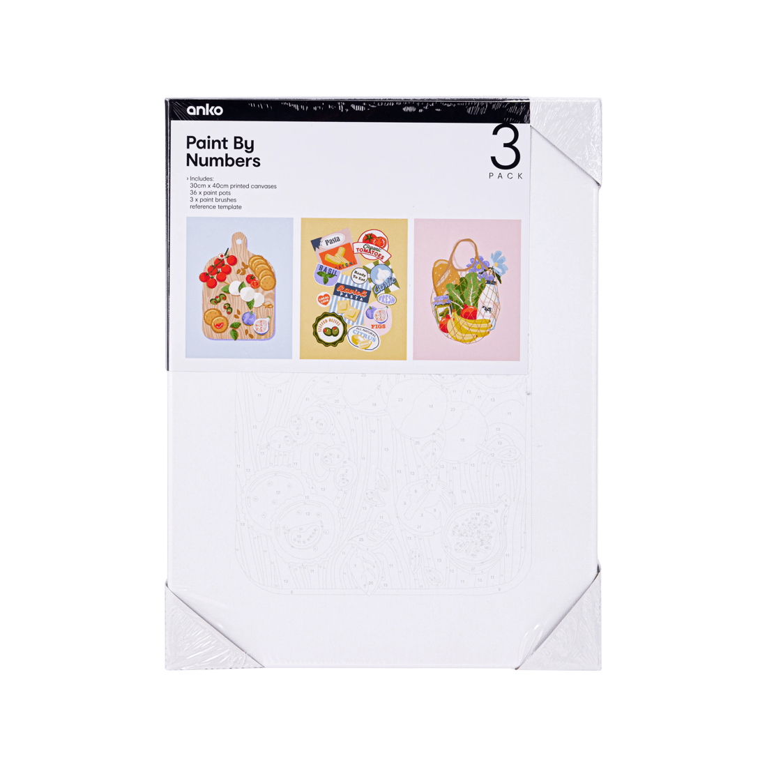 1 3 Pack Paint By Numbers - Farmers Market, 1 of 3