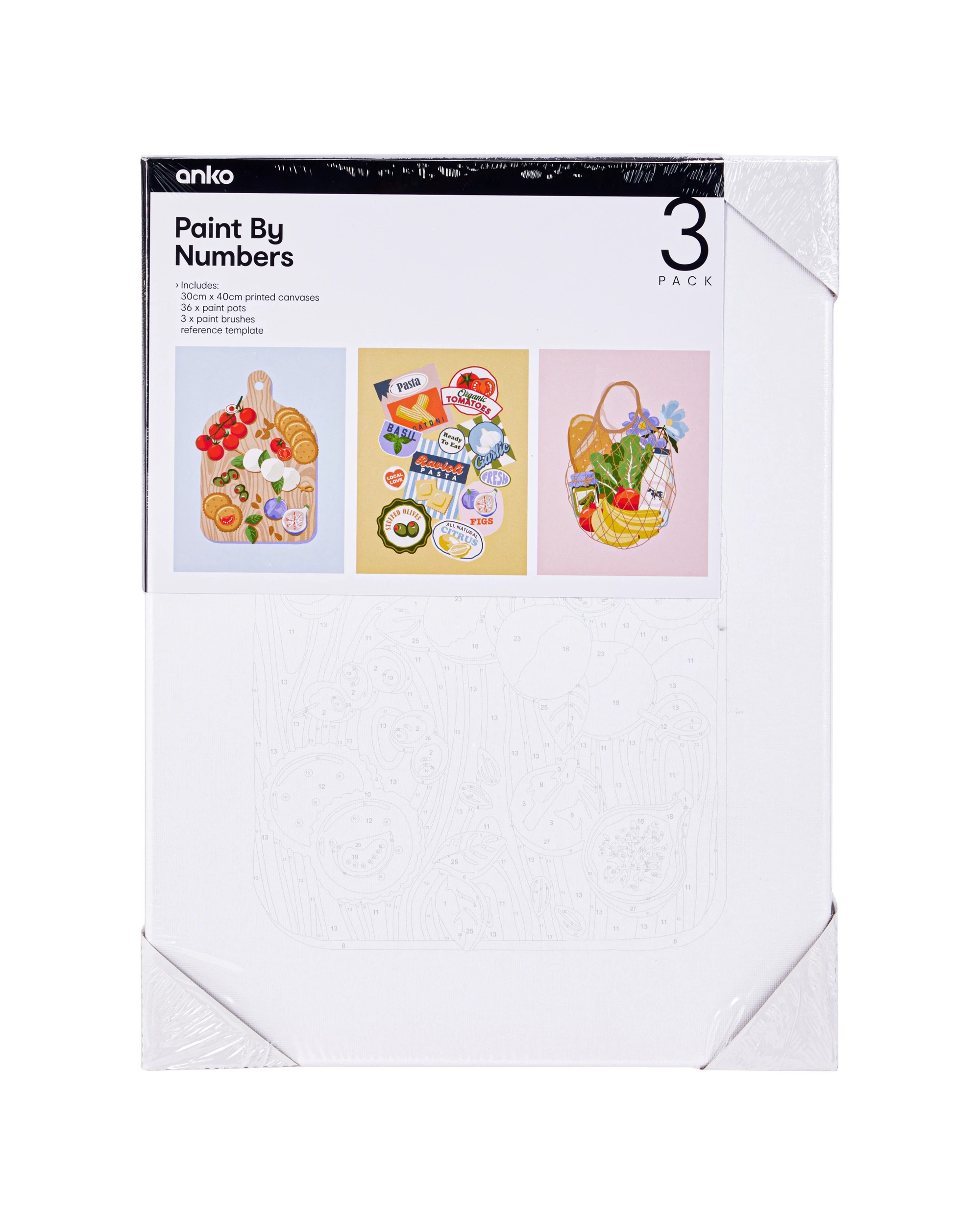 1 3 Pack Paint By Numbers - Farmers Market, 1 of 3