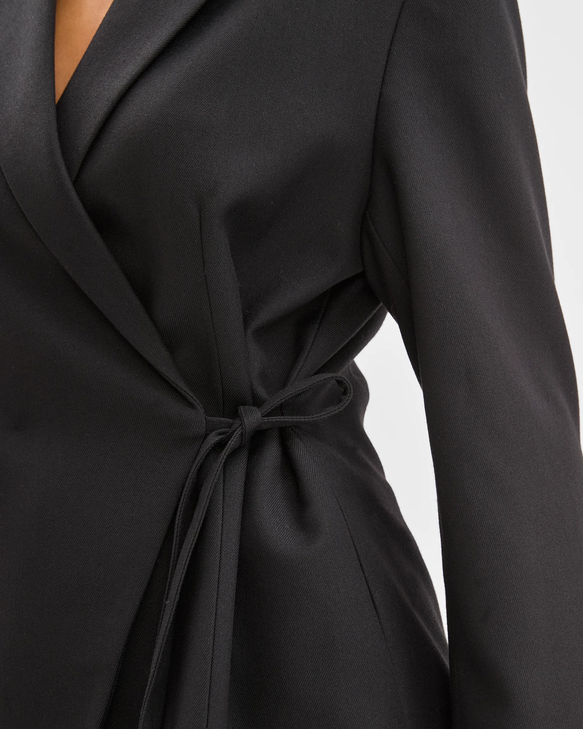 6 Lily Loves Wrap Tie Detail Blazer BLACK, 6 of 7