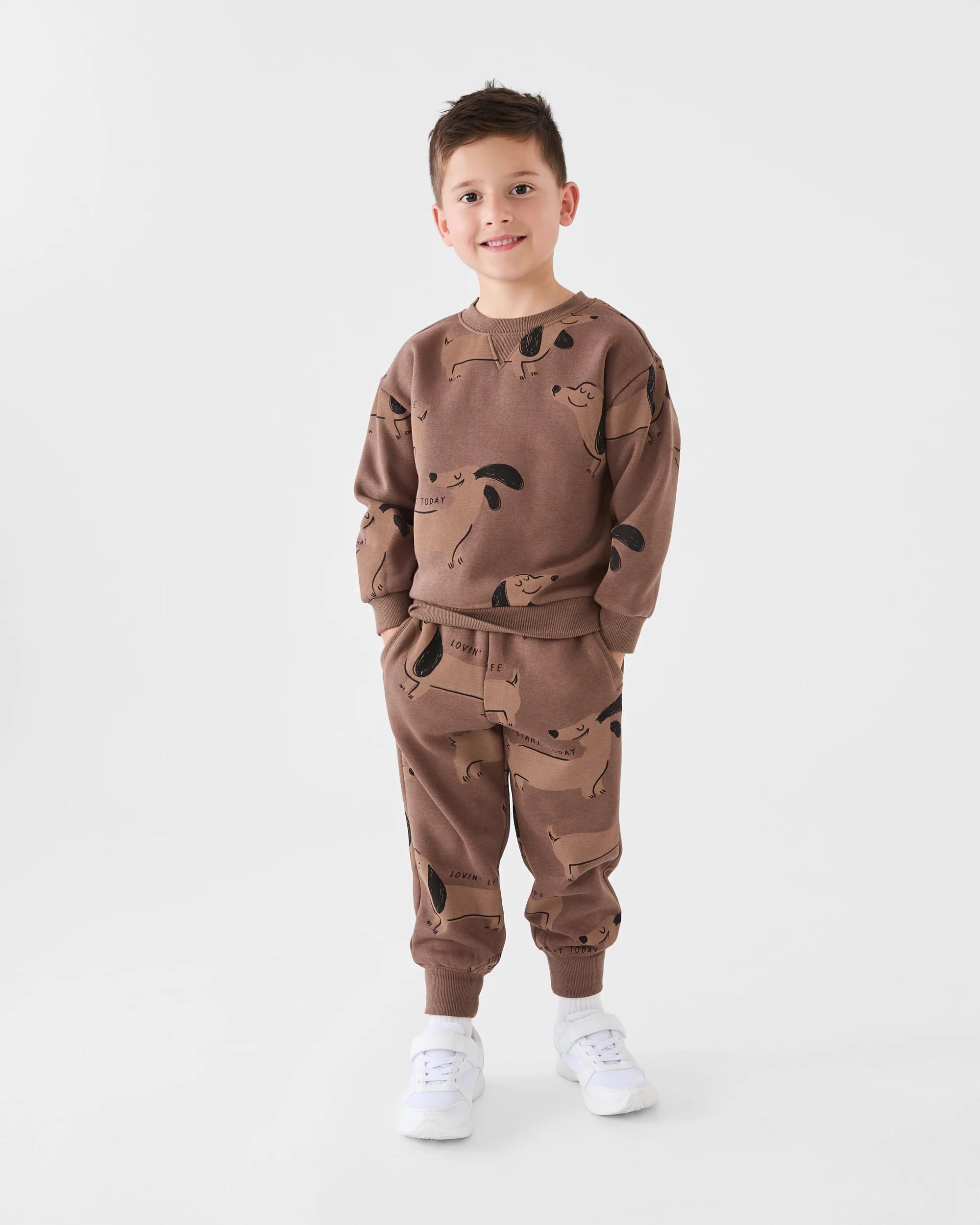 4 All Over Print Crew Neck Sweatshirt Brn Dog, 4 of 5