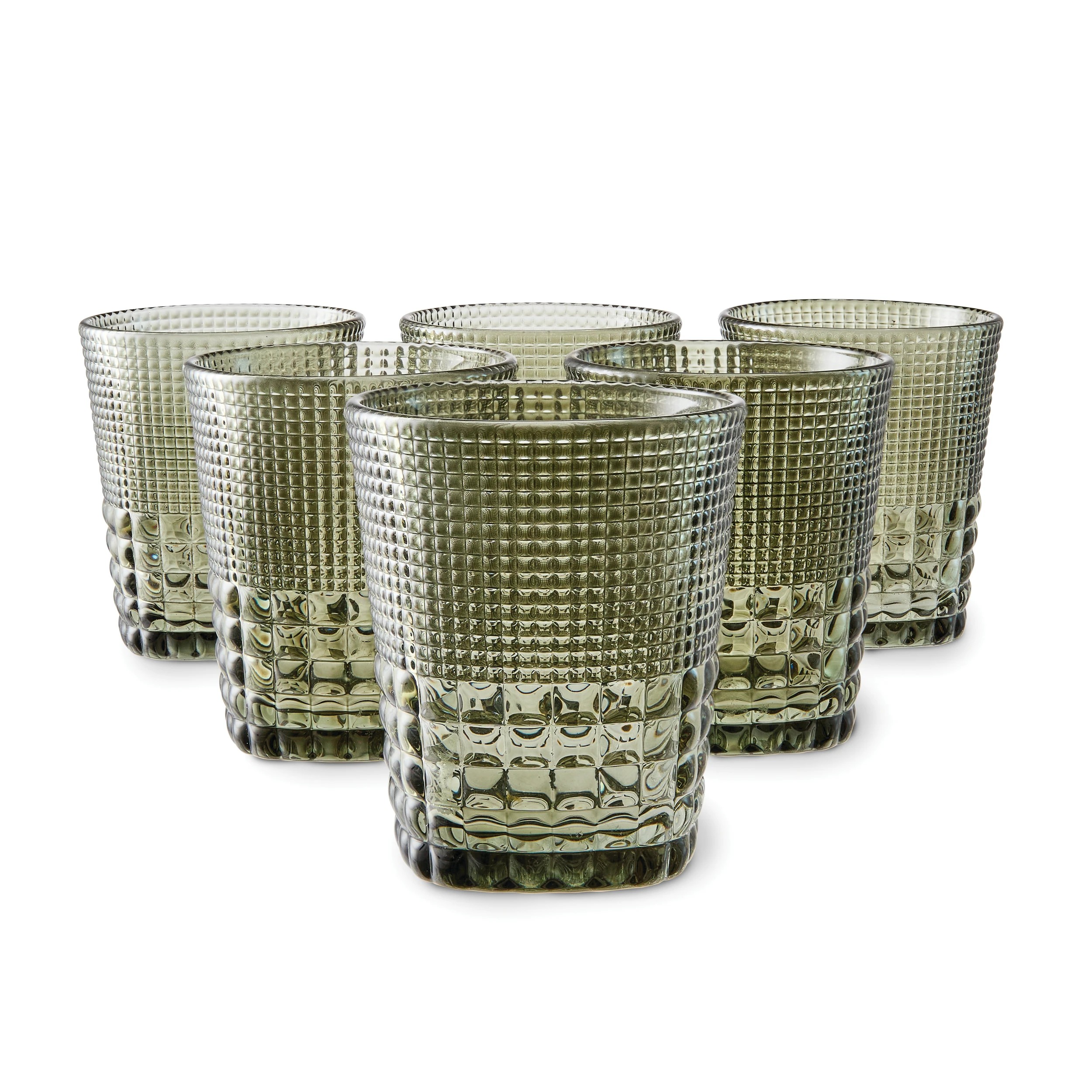1 6 Green Beaded Tumbler Glasses, 1 of 6