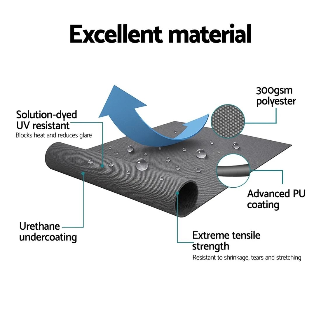 6 Instahut Retractable Folding Arm Awning Manual Sunshade 3.5M X 2.5M - Grey, 6 of 9
