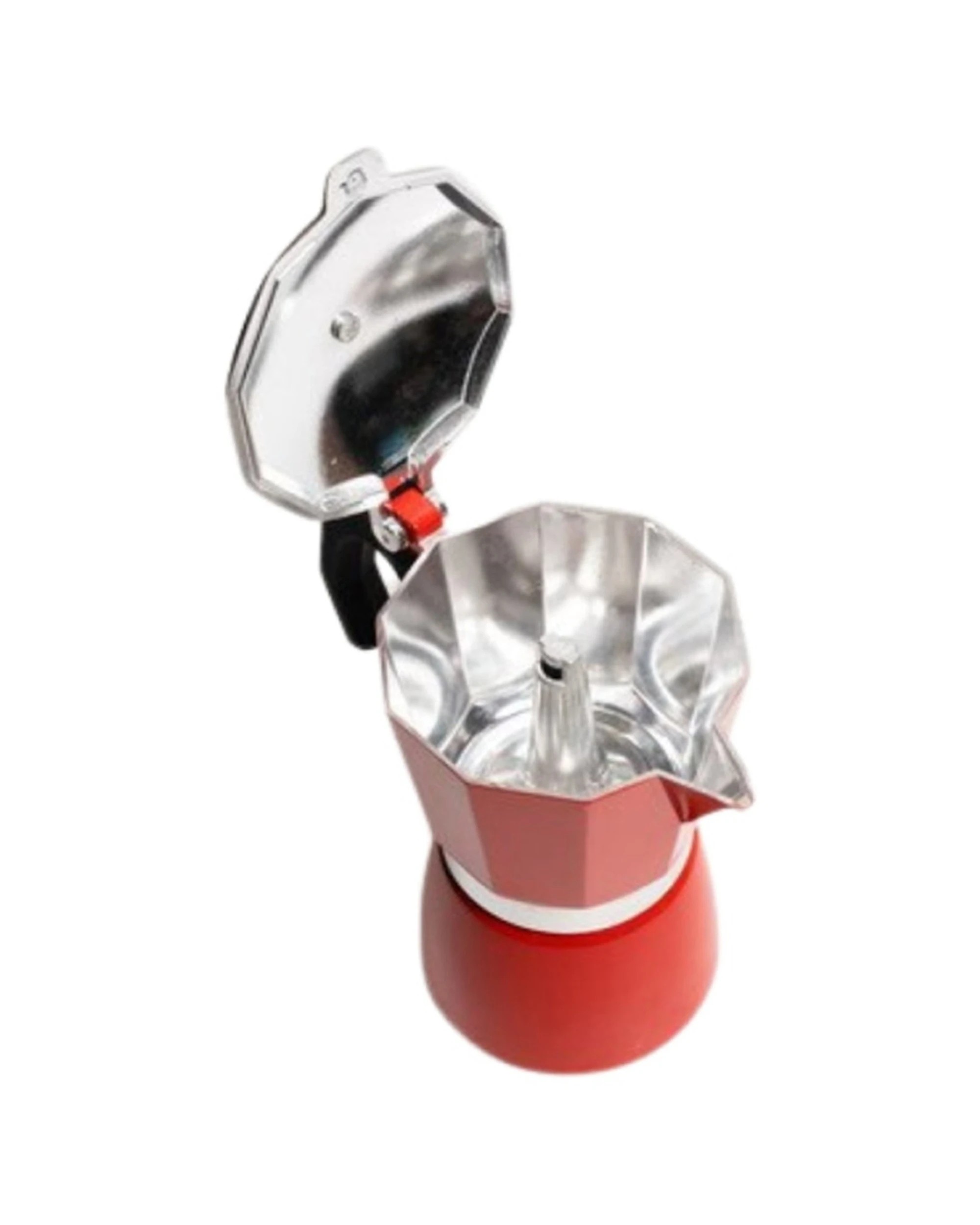 2 Coffee Culture Coffee Maker 6 Cup Stove Top Espresso Moka Pot Stainless Steel - Red, 2 of 3