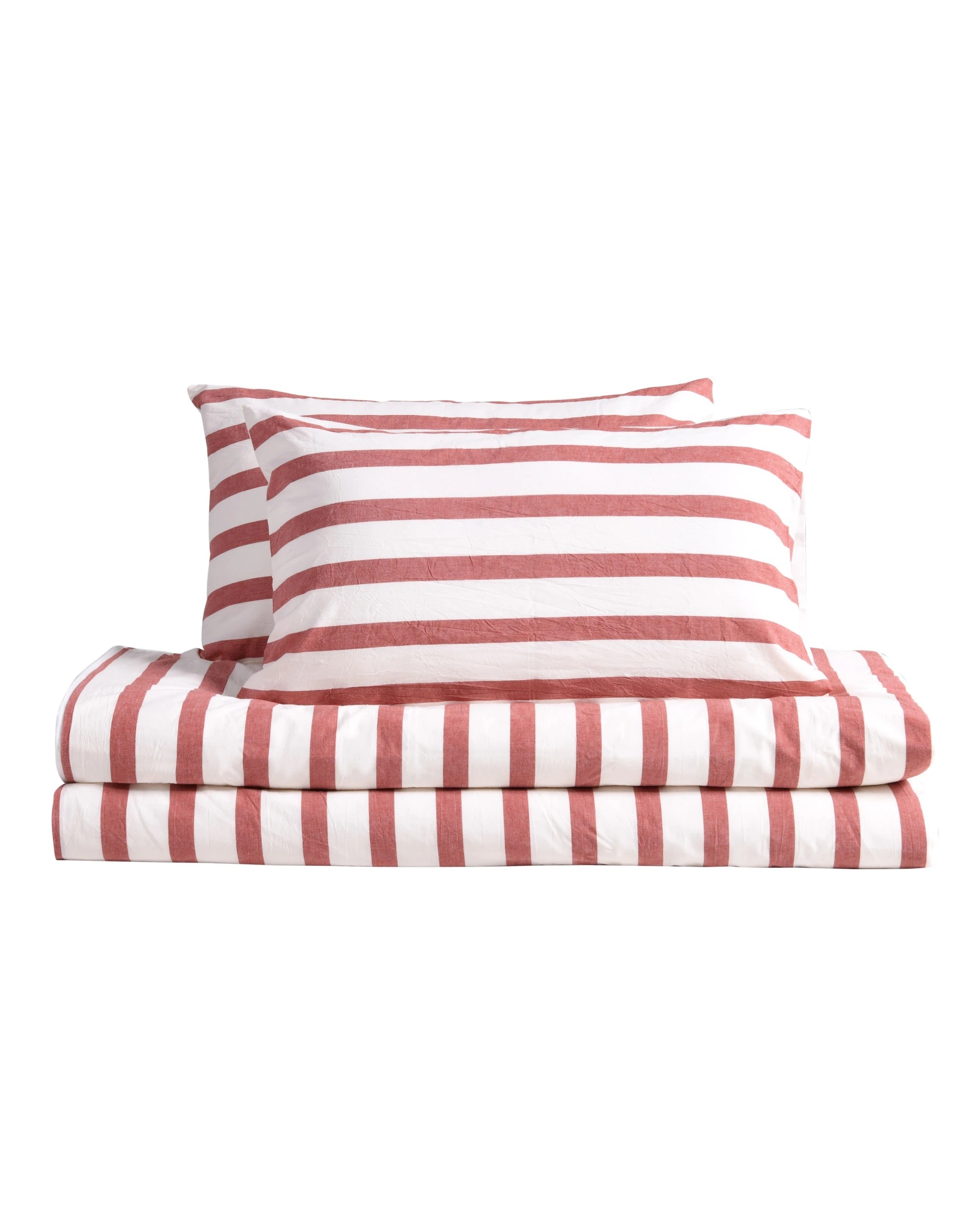 6 Dreamaker Cove Yarn Dyed Washed Cotton Striped Quilt Cover Set - Double Bed - Rust, 6 of 7