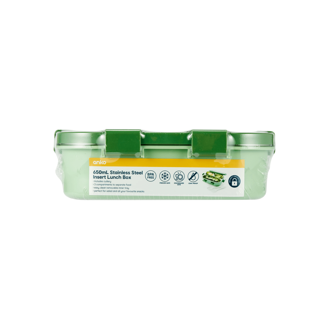 10 650ml Green Stainless Steel Lunch Box, 10 of 10