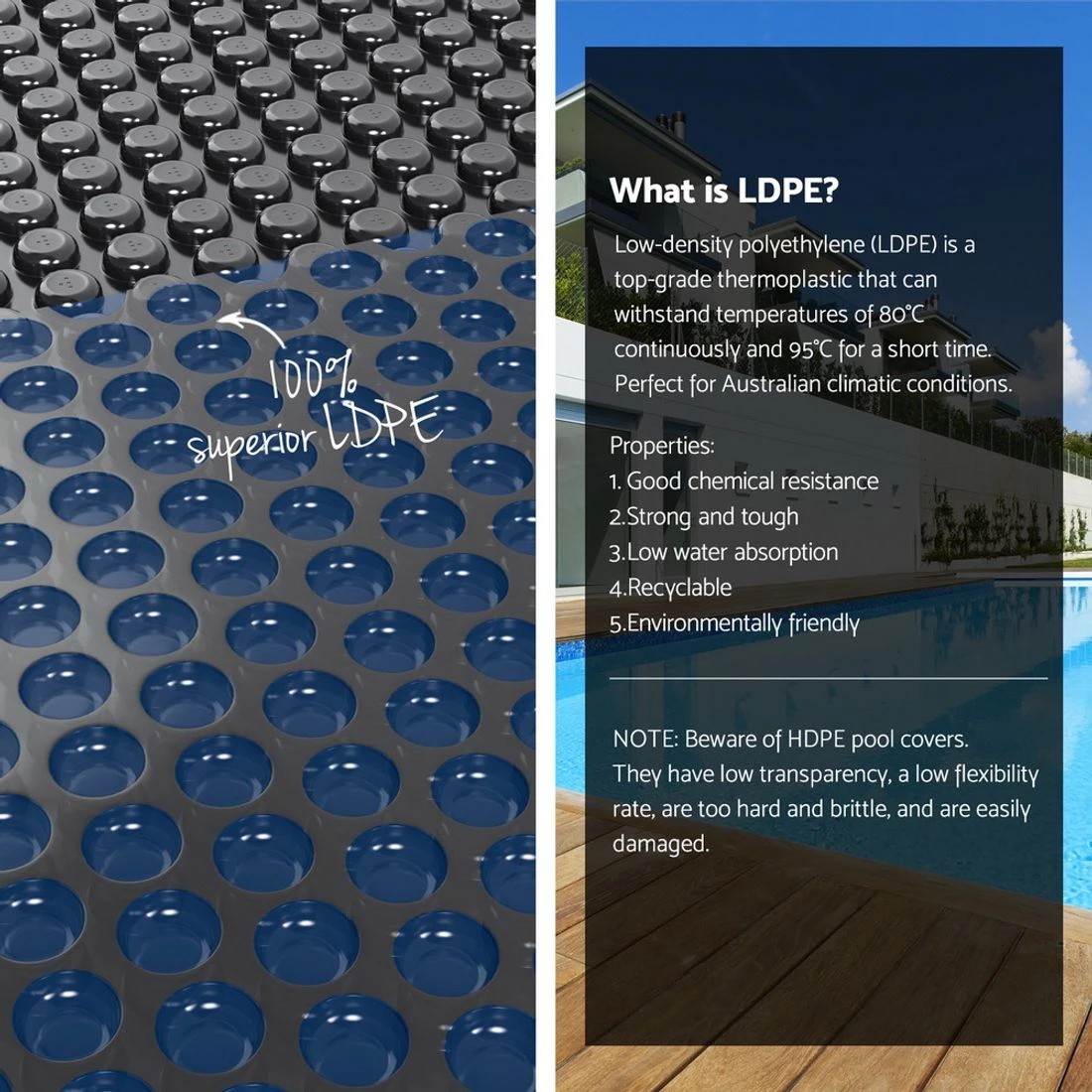 Aqua Buddy Pool Cover 600 Micron 9.5x5m w/ Roller 5.55m Swimming Pools ...