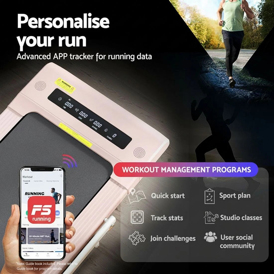 5 Everfit Treadmill Electric Walking Pad Under Desk Home Gym Fitness 400mm - Pink, 5 of 6