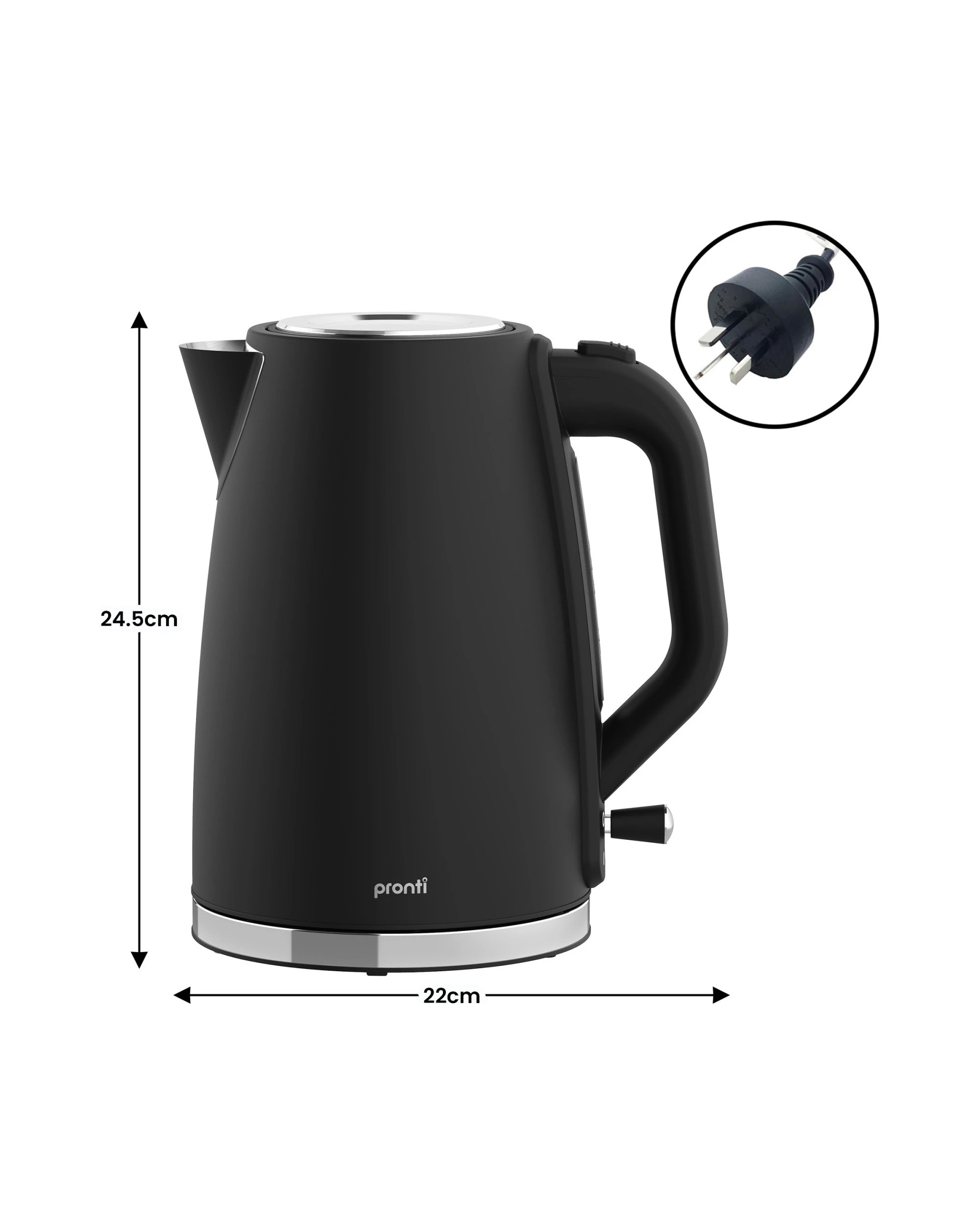 4 Pronti Silver Noir Collection 4 Slice Toaster and Kettle Bundle, 4 of 8