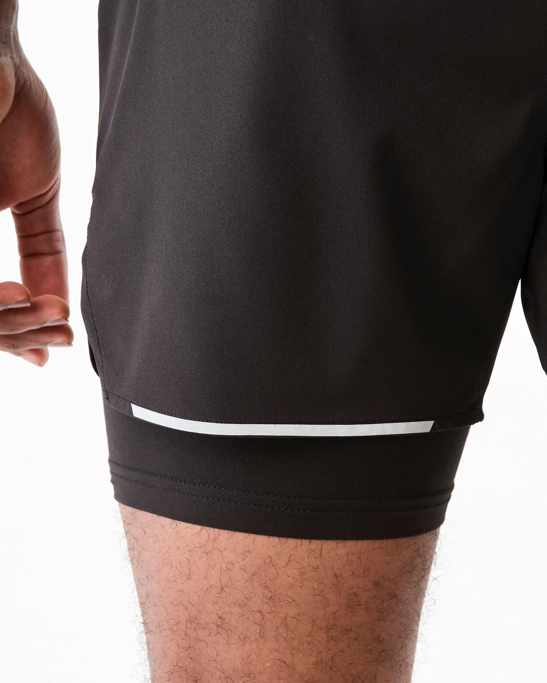 4 Active Mens Dual Layer Shorts BLACK, 4 of 7