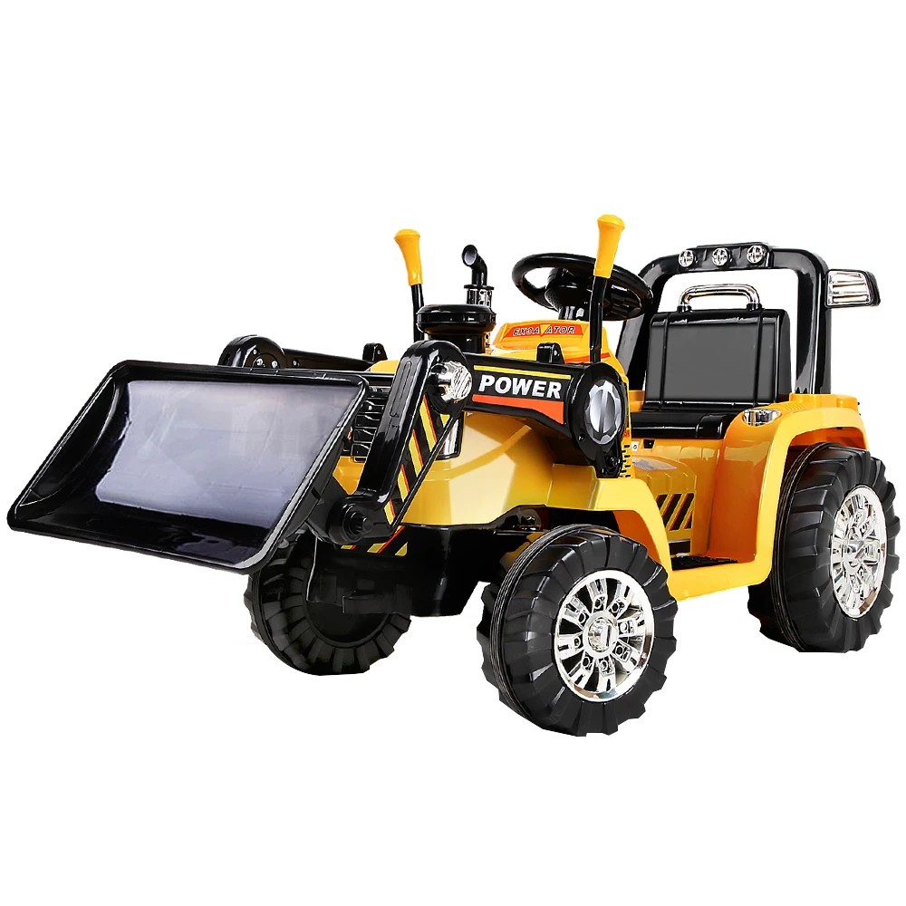 1 Rigo Kids Electric Ride On Car Bulldozer Digger Loader Remote 6V Yellow - Yellow, 1 of 7