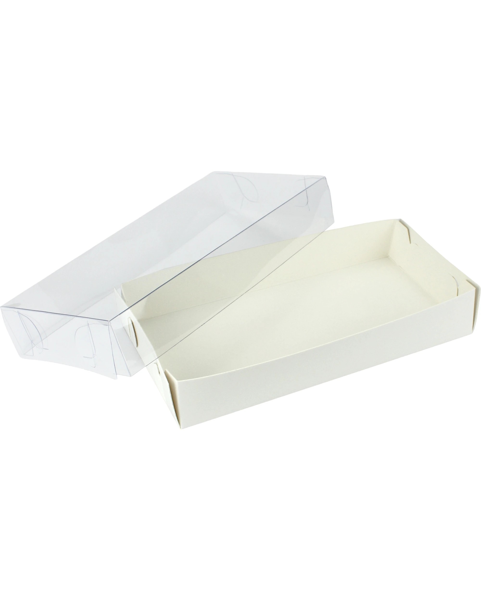 2 Durmaz Rectangle Cookie Biscuit Boxes with Clear Plastic Lids 22.5cm Pack of 2 - White, 2 of 4