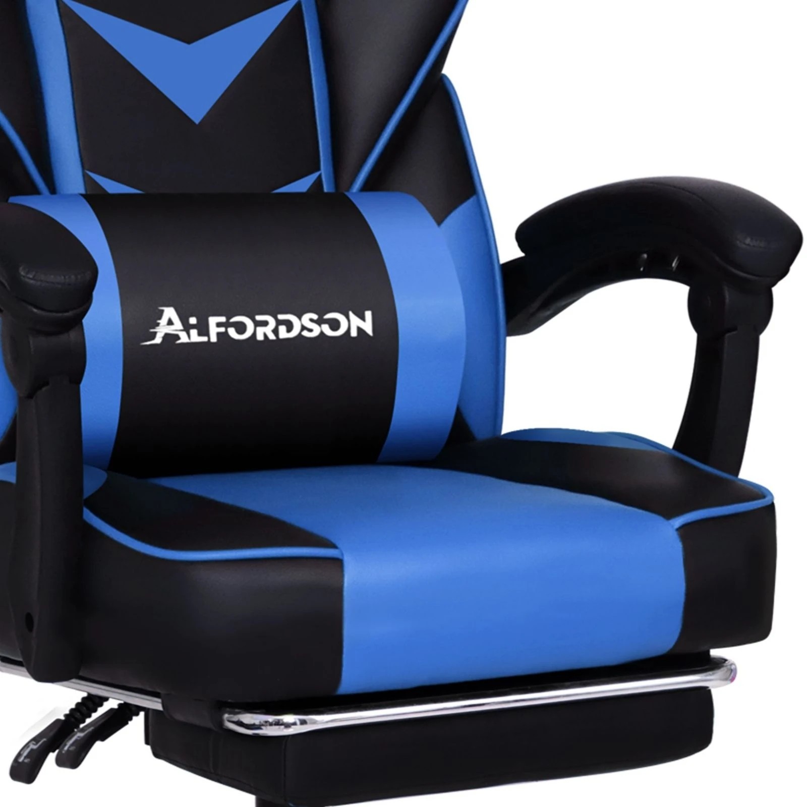 7 Alfordson Gaming Chair Office Massage Seat Racing Footrest Executive - Blue, 7 of 10