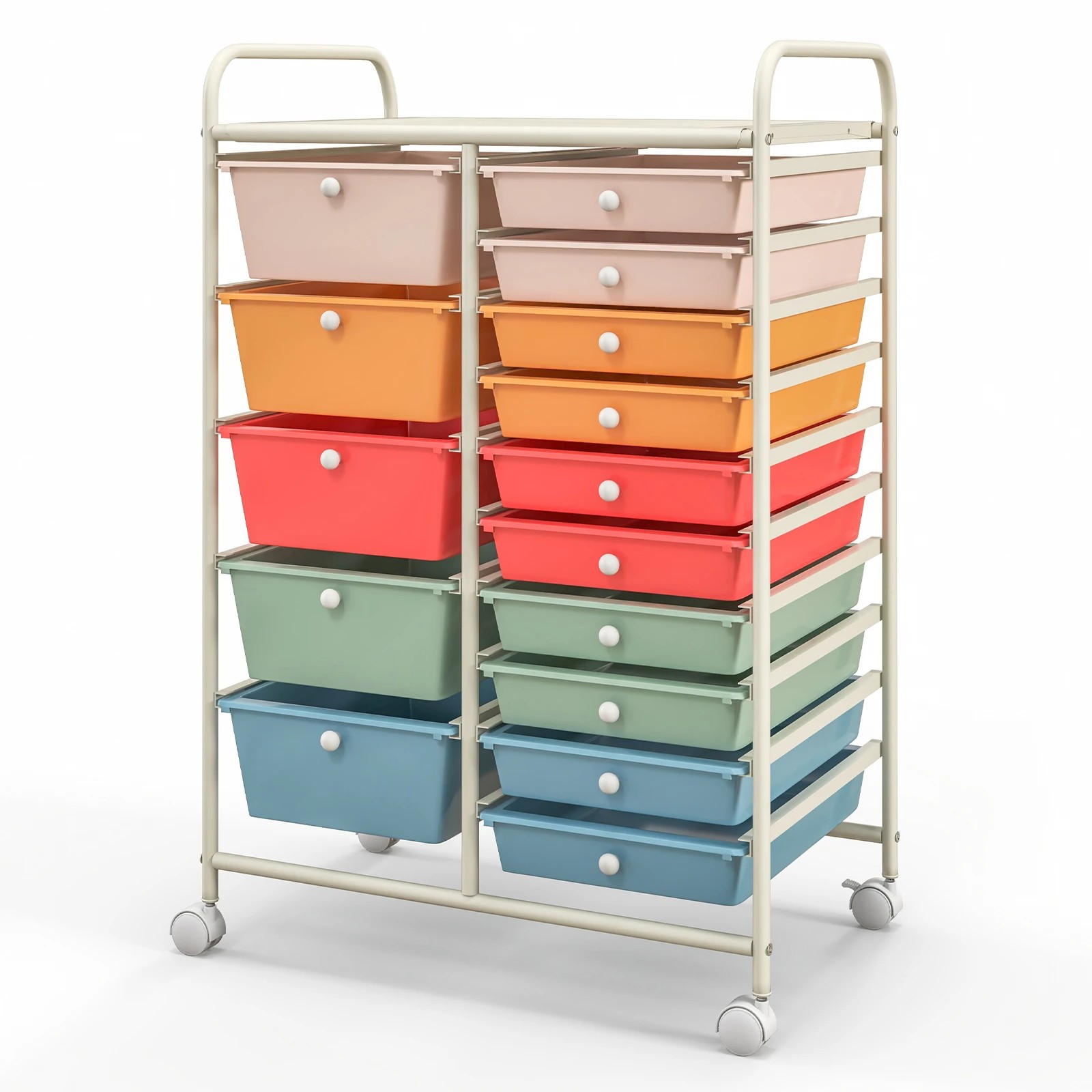 1 Costway 15 Drawers Rolling Storage Cart Mobile Utility Trolley - Multi, 1 of 6