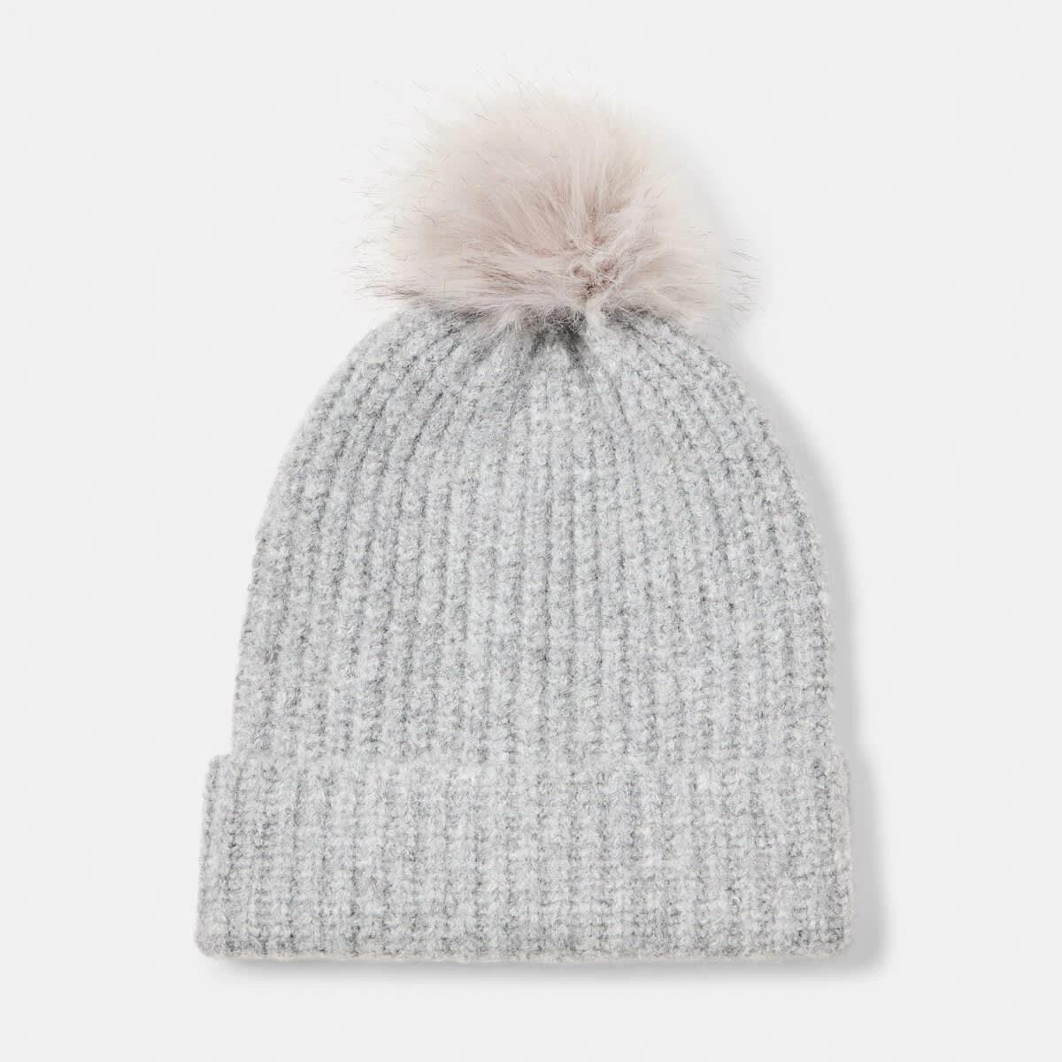 1 Rib Pom Pom Beanie Slvr Marle, 1 of 5