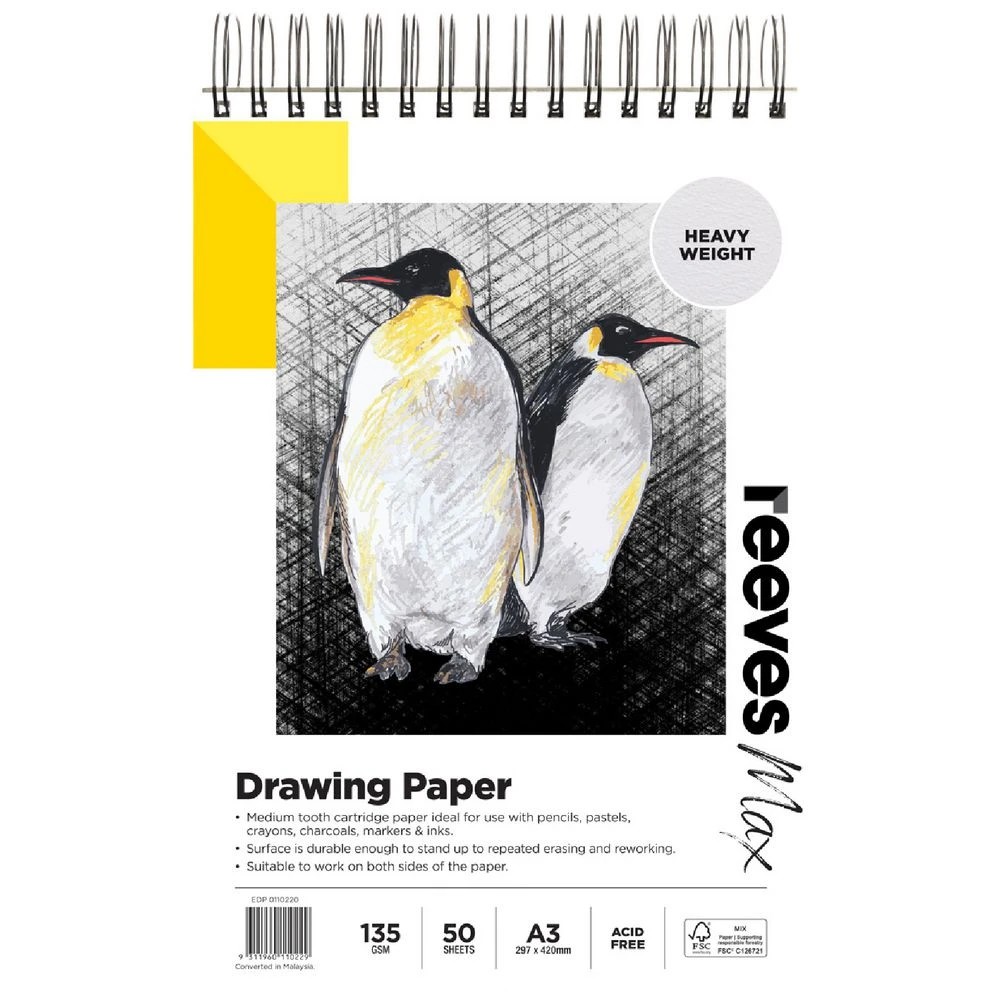 1 Reeves Max A3 Drawing Pad 135gsm 50 Sheets, 1 of 5