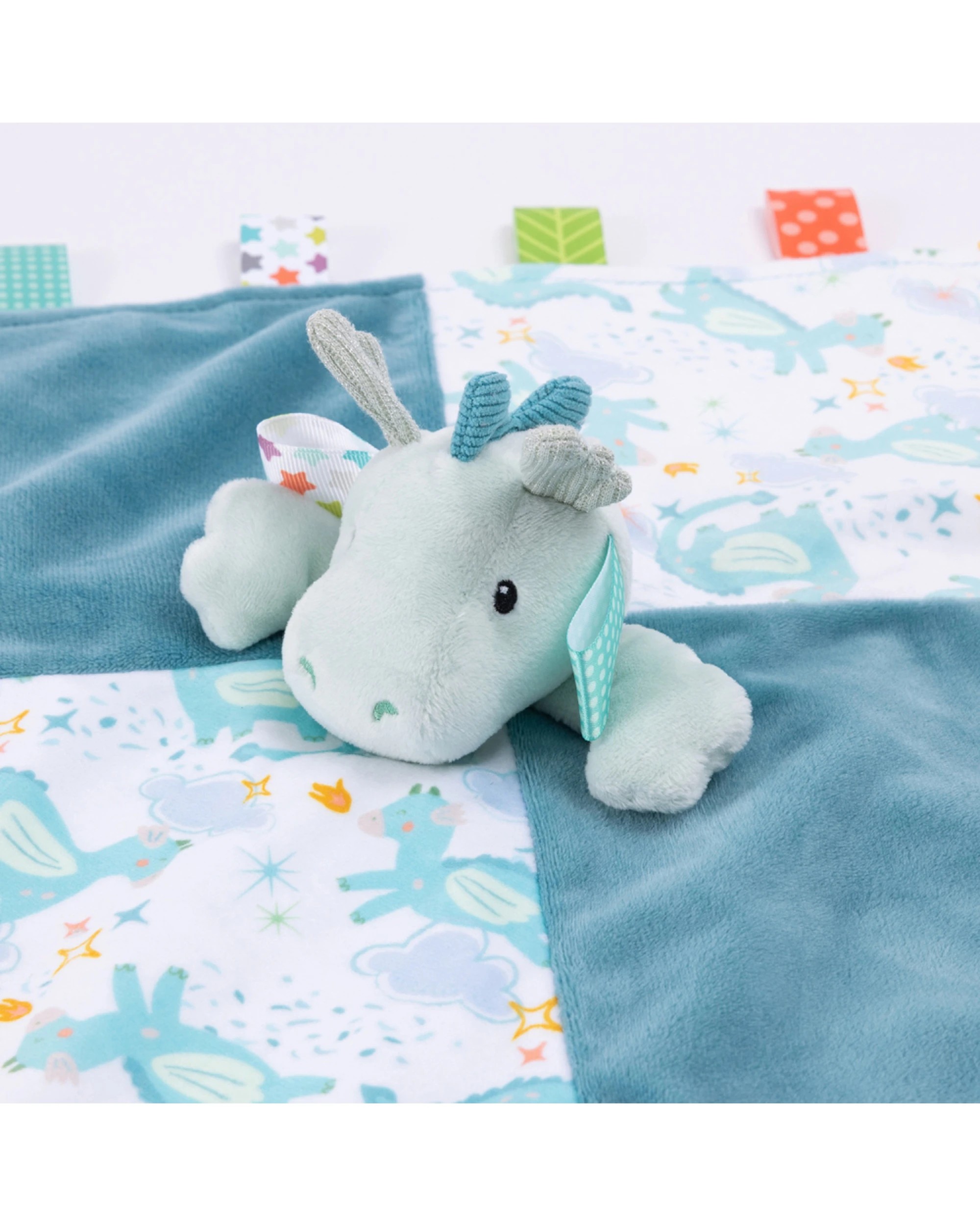 6 Mary Meyer Taggies Drax Dragon Character Blanket 0 Years Plus Sensory Tags - Blue, 6 of 6