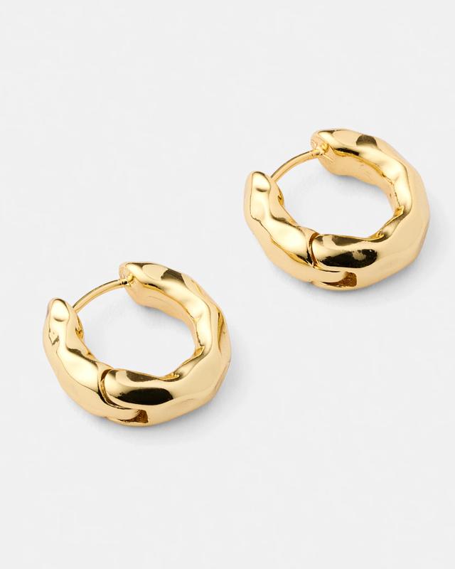 18K Gold Plated Molten Hoop Earr
