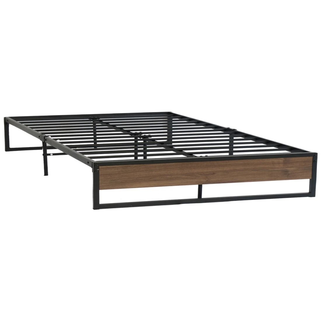 2 Artiss Bed Frame Metal Frame Bed Base OSLO - Black, 2 of 7
