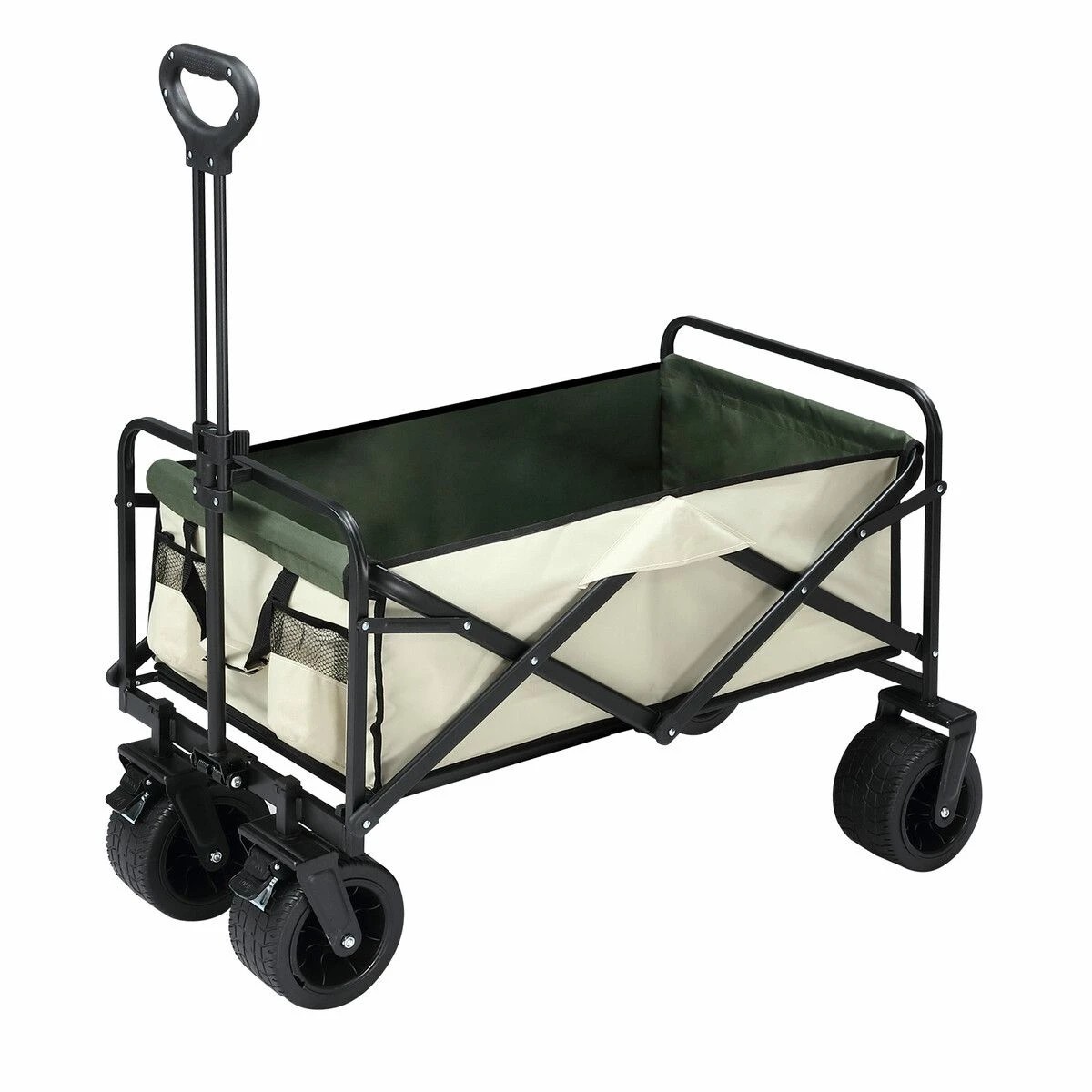 1 Ausway Garden Beach Cart Wagon Foldable Utility Shopping Trolley Trailer, 1 of 7