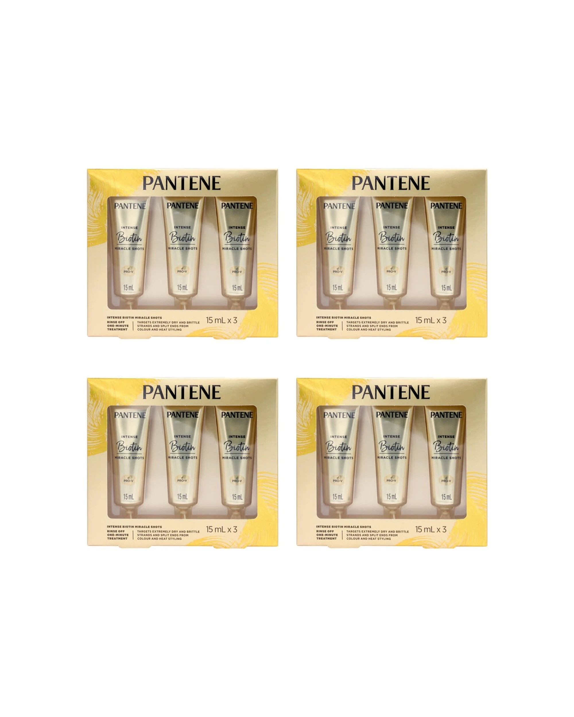 1 Pantene 4x 3pc 15ml Intense Biotin Miracle Shots Hair Treatment - Multi, 1 of 5