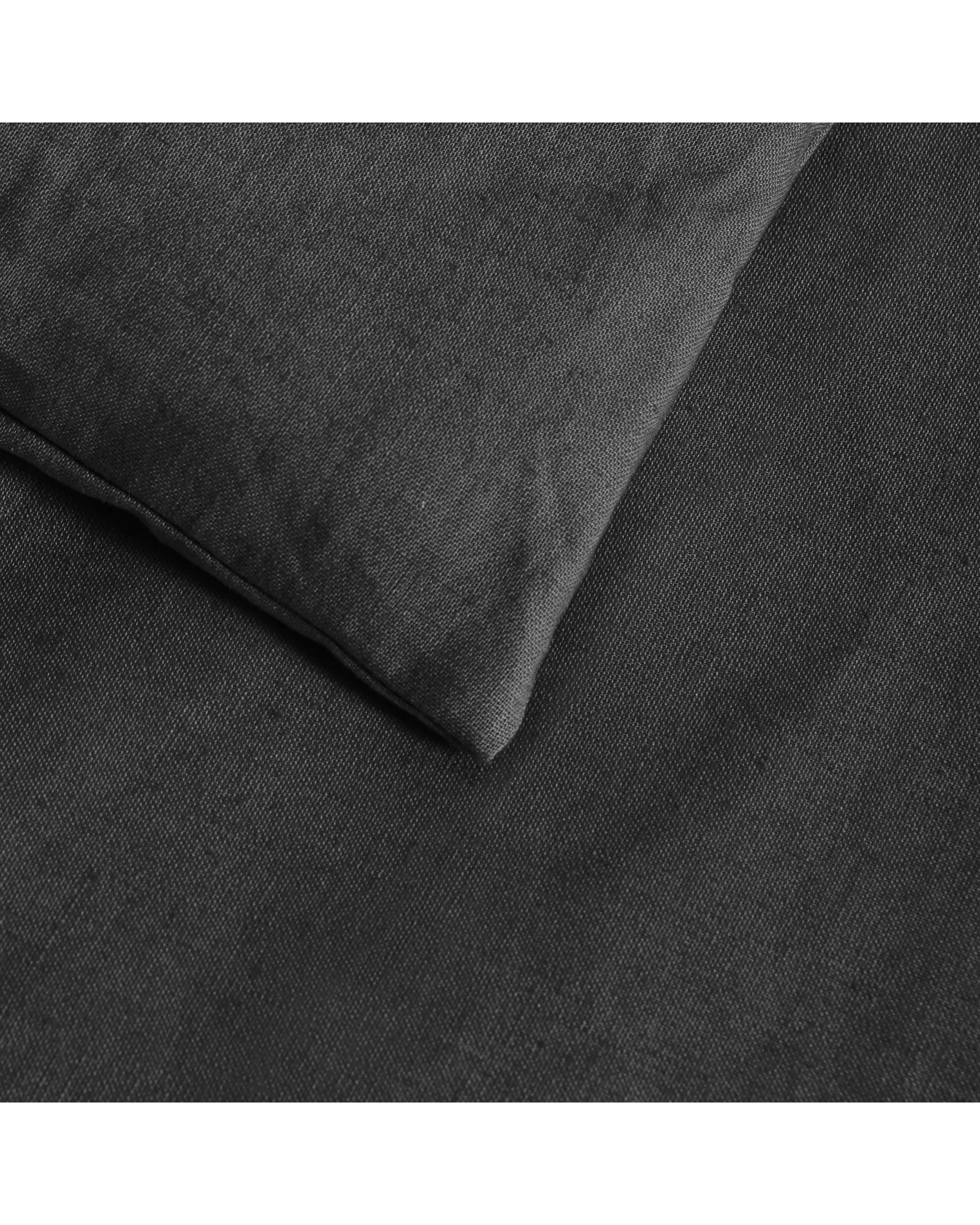 4 Dreamaker Linen Cotton Quilt Cover Set - Single Bed - Charcoal, 4 of 8