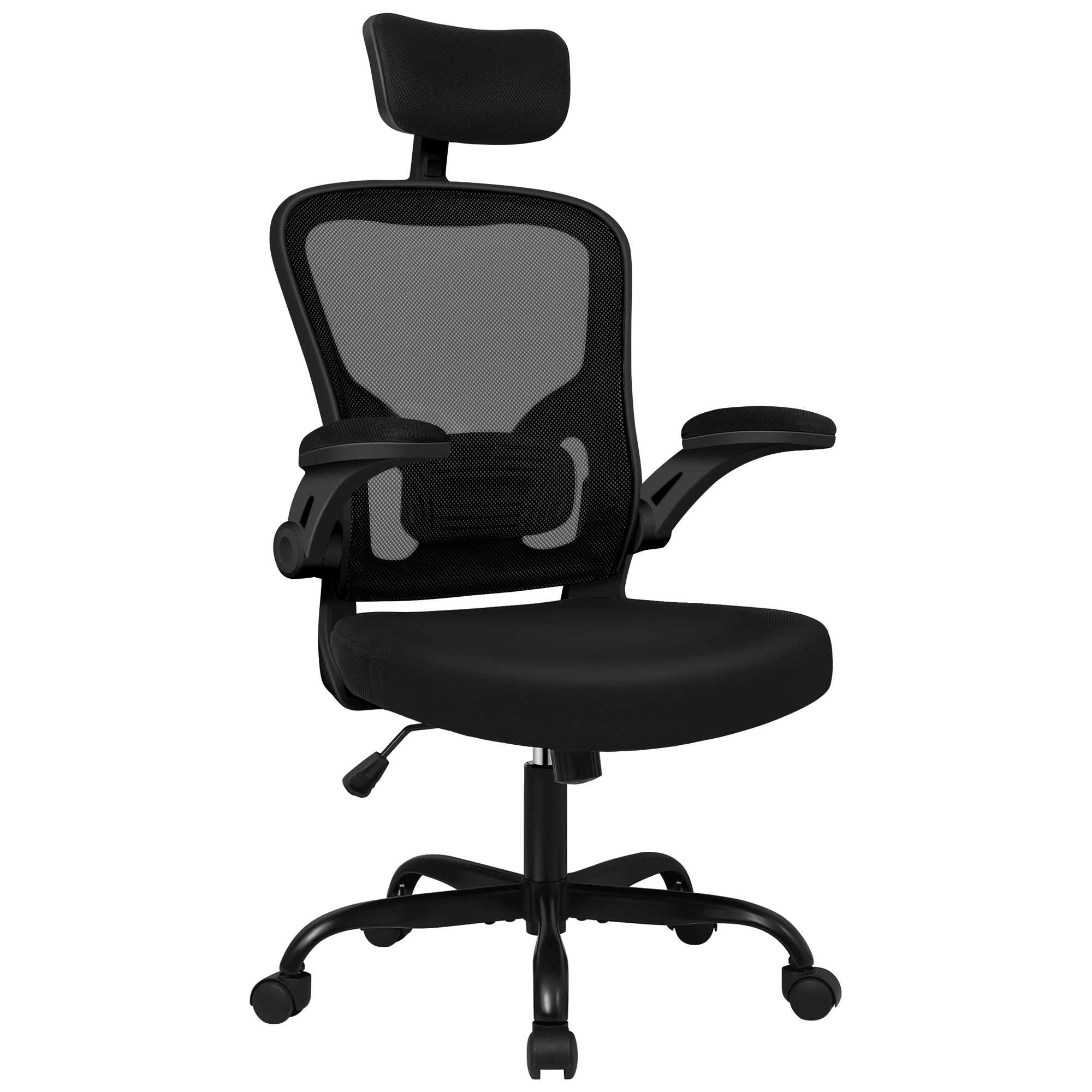 1 Alfordson Mesh Office Chair Executive Fabric Computer Seat Gaming Racing Tilt - Black, 1 of 10