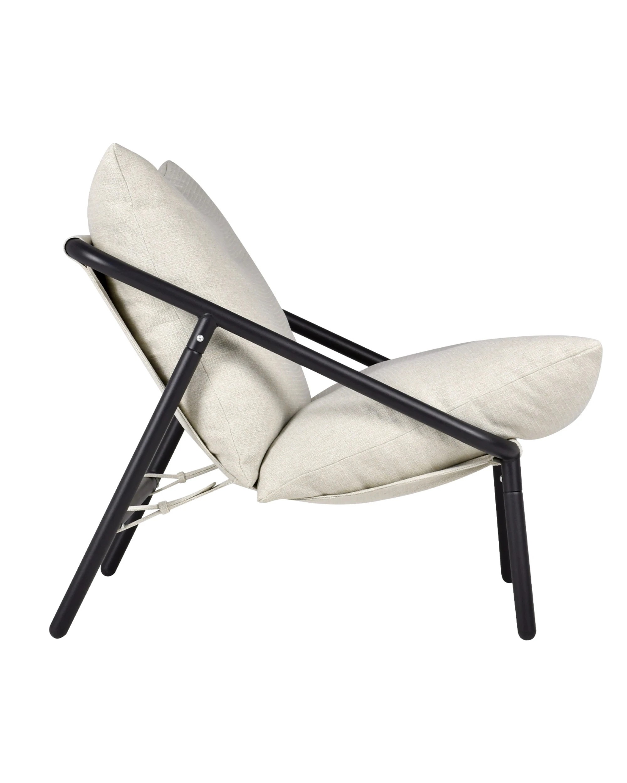 7 Advwin Accent Chair Chenille Lounge Sling Chair with w/ Upholstered Cushions Modern Reading Chair w/ Metal Frame, 7 of 8