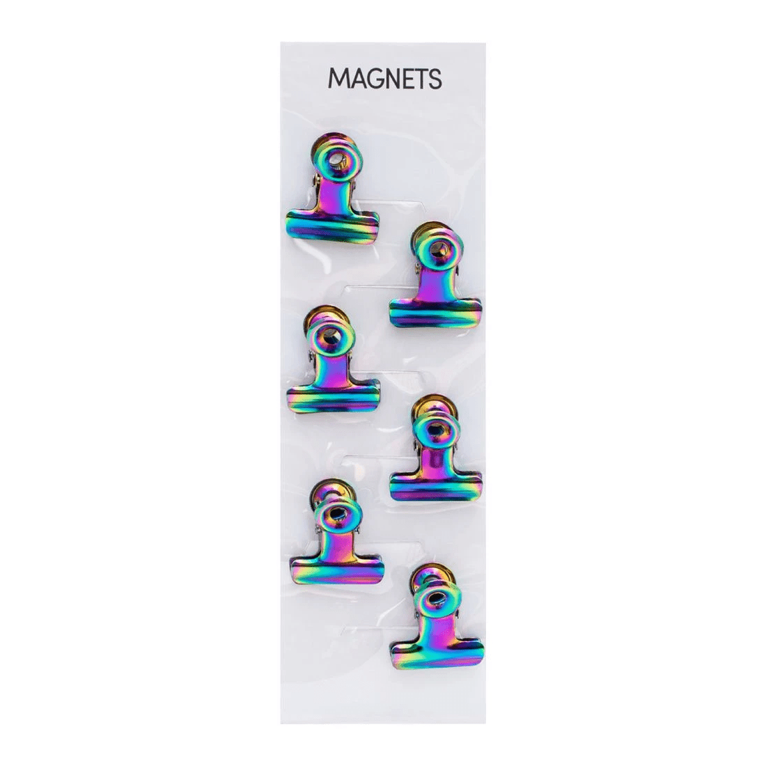1 Three By Three Metal Magnet Clips Small Iridescent 6 Pack, 1 of 3