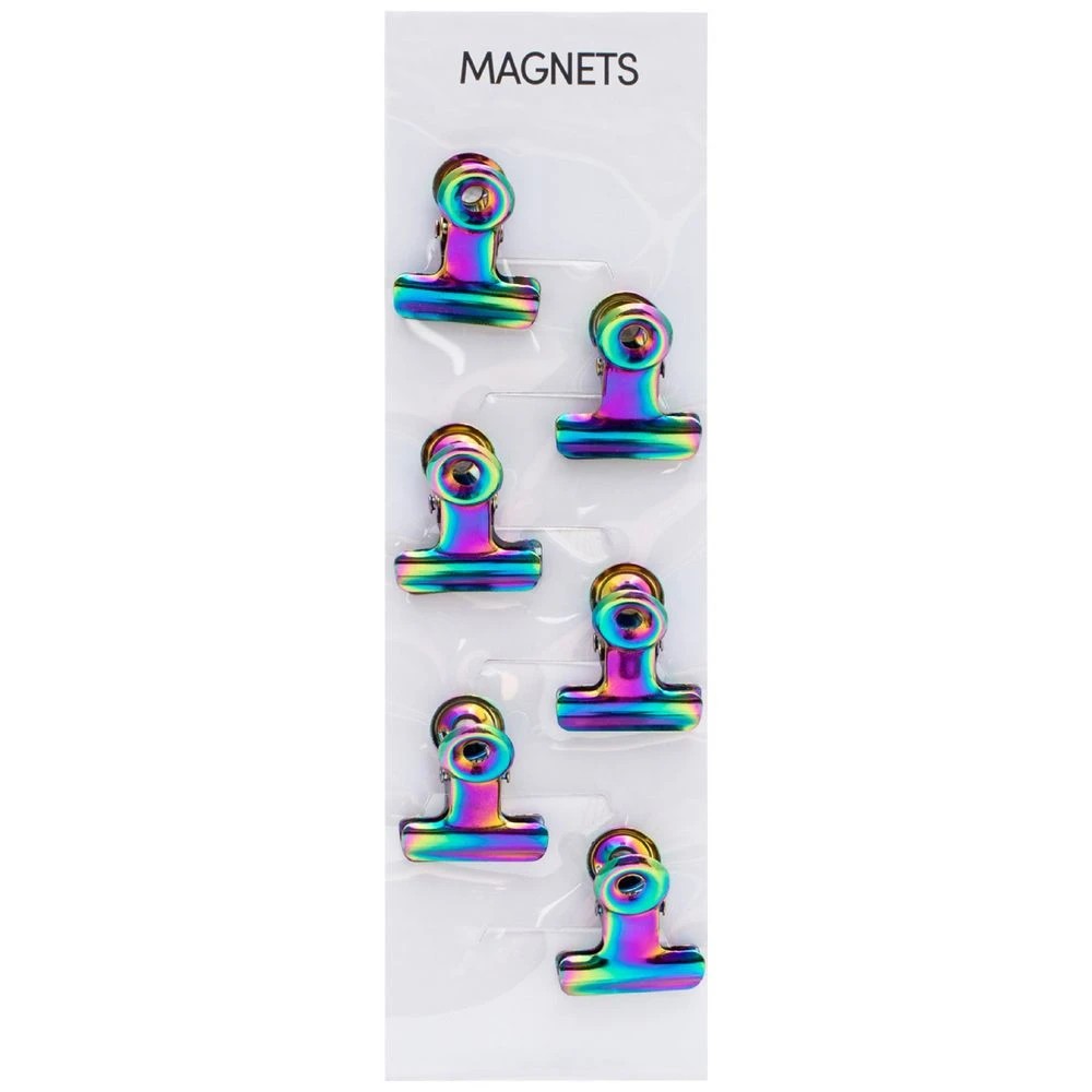 1 Three By Three Metal Magnet Clips Small Iridescent 6 Pack, 1 of 3