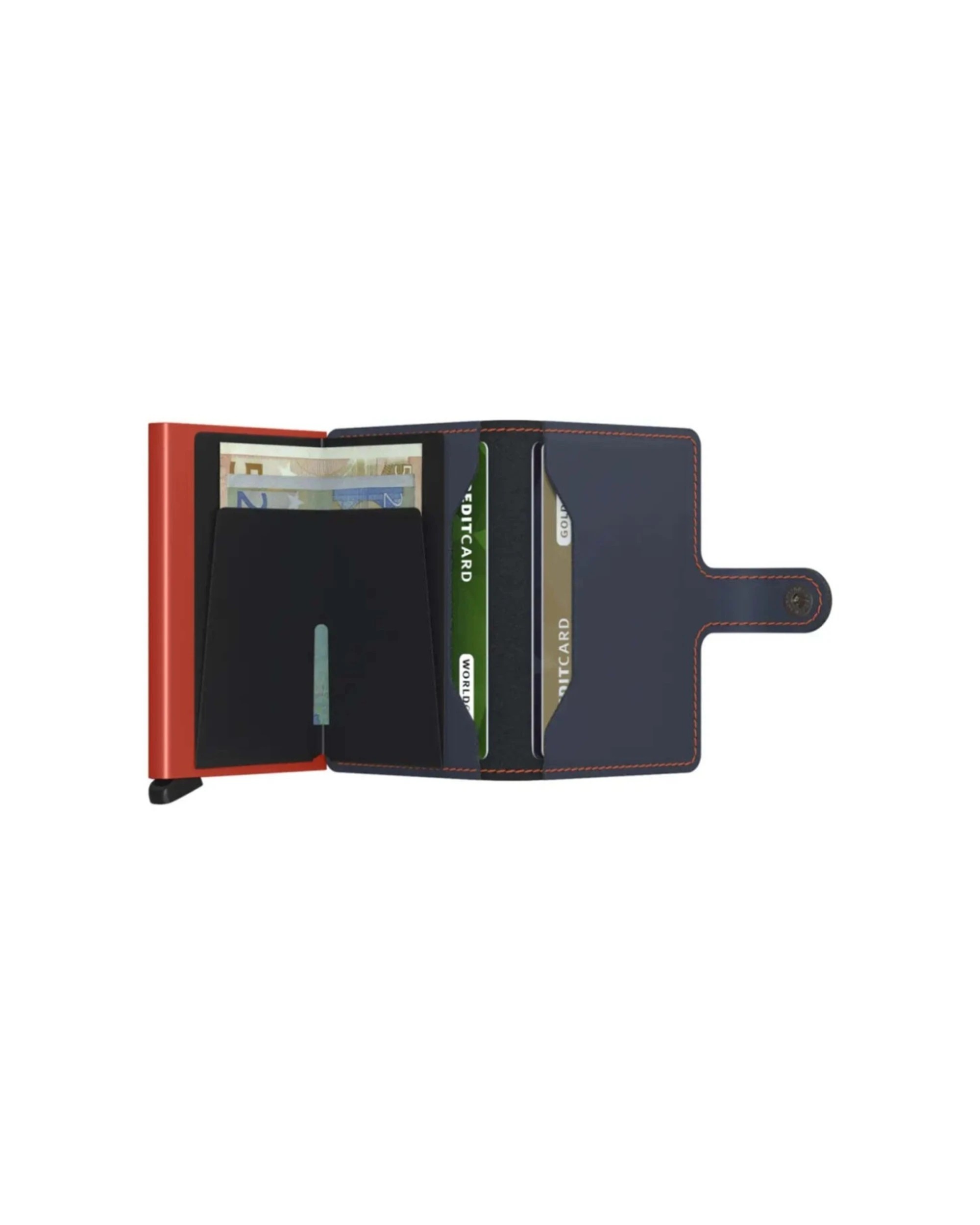 4 Secrid Miniwallet Compact RFID Aluminium Leather Card Wallet Large Compact Night - Orange, 4 of 5