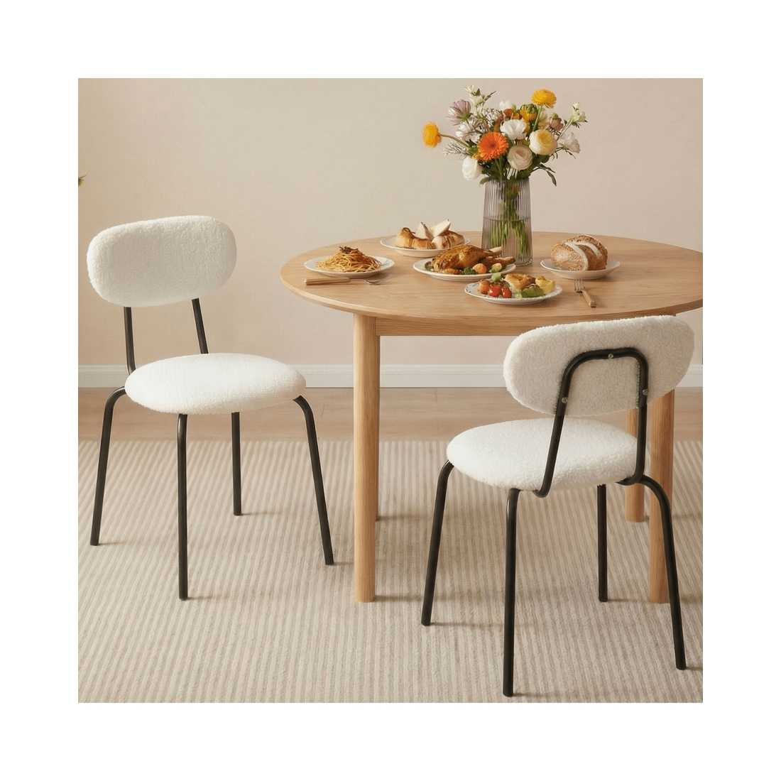 3 Advwin Dining Chairs Set of 2 Kitchen Chairs Reading Chair Cafe Chair, 3 of 9