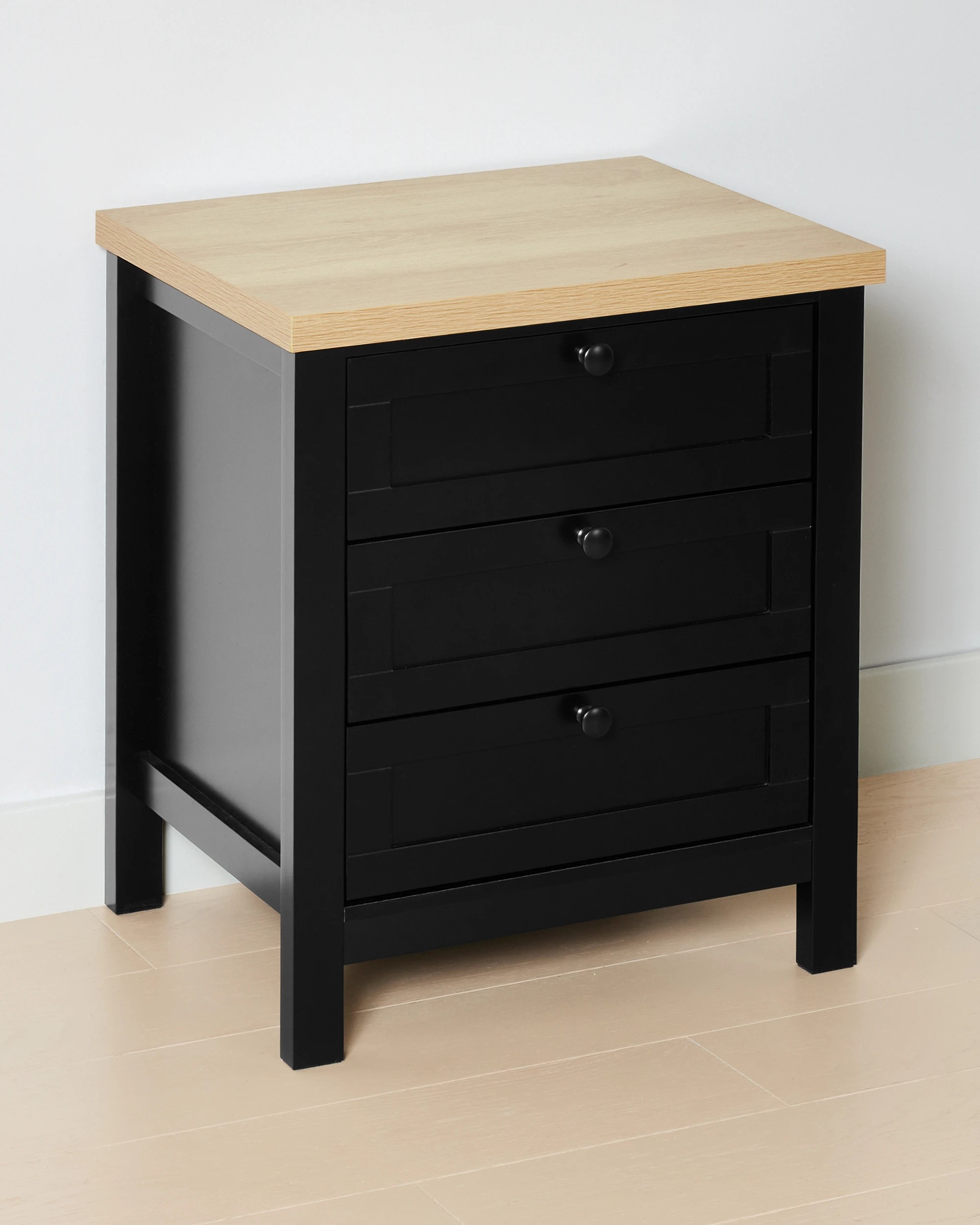 4 Camille 3 Drawer Bedside Table - Black, 4 of 9