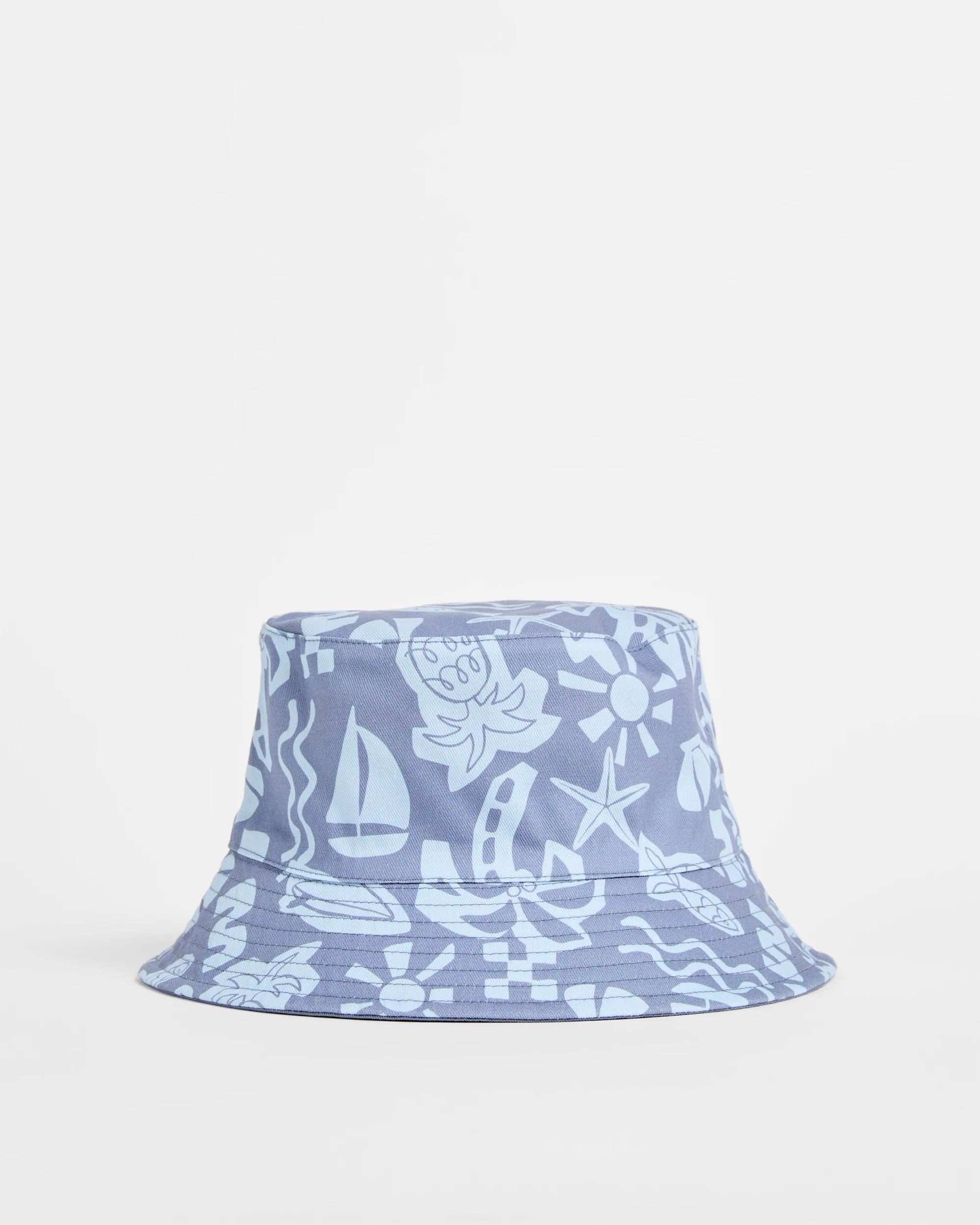 1 Target Kids Reversible Tiki Print Bucket Hat BLUE, 1 of 2