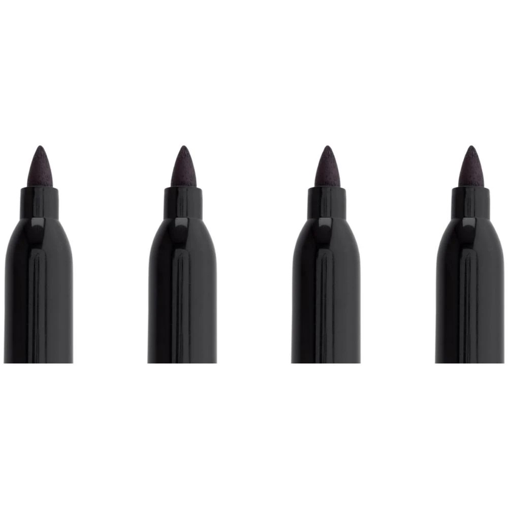 4 J.Burrows Permanent Markers 1mm Bullet Black 4 Pack, 4 of 4