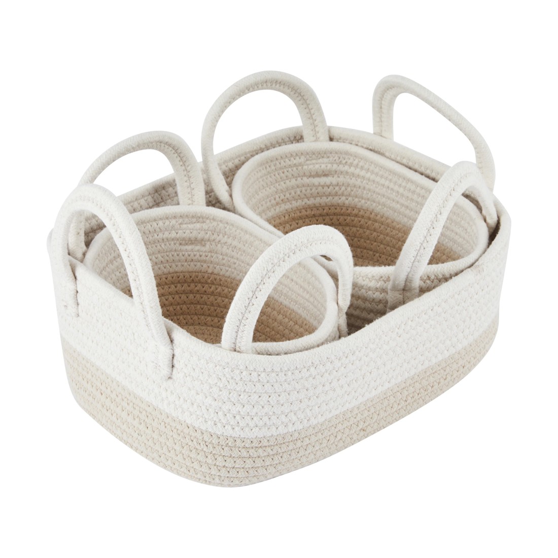2 3 Pack Nestled Storage Baskets - Beige, 2 of 5