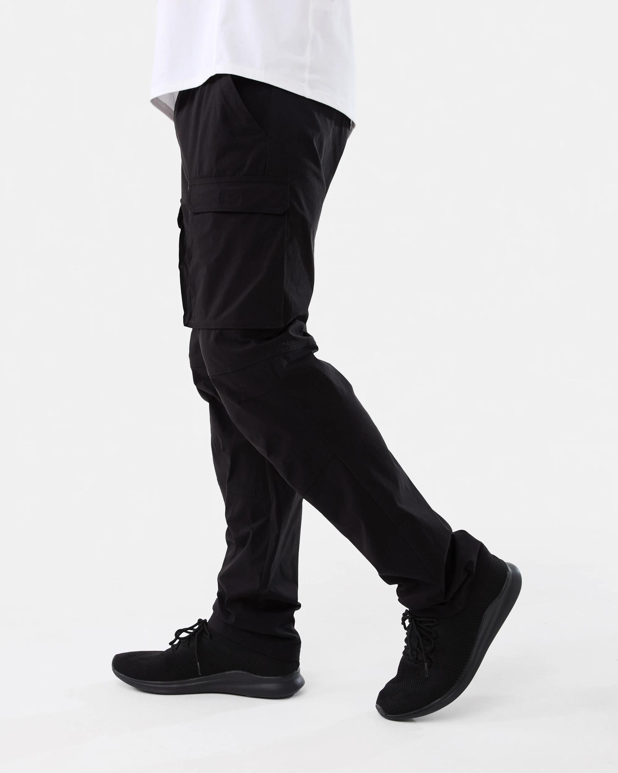 2 Active Mens Woven Cargo Pants BLACK, 2 of 6