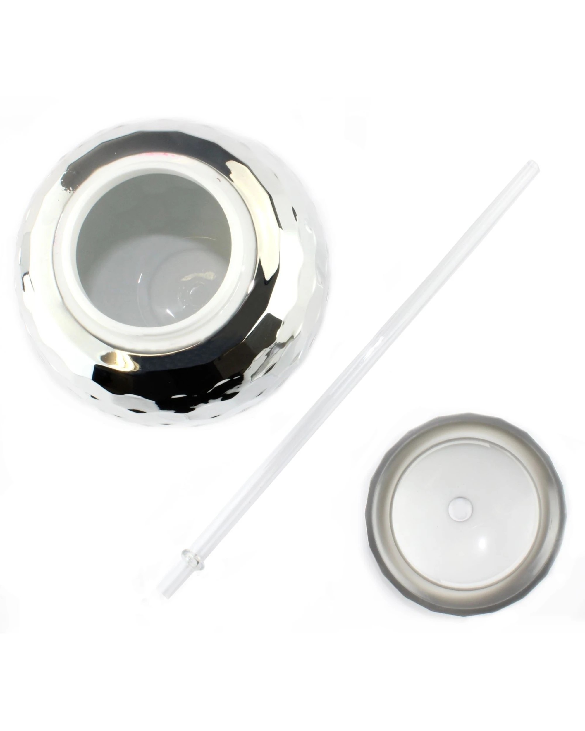 3 Partyrama Disco Ball Novelty Cup with Straw - Silver, 3 of 3
