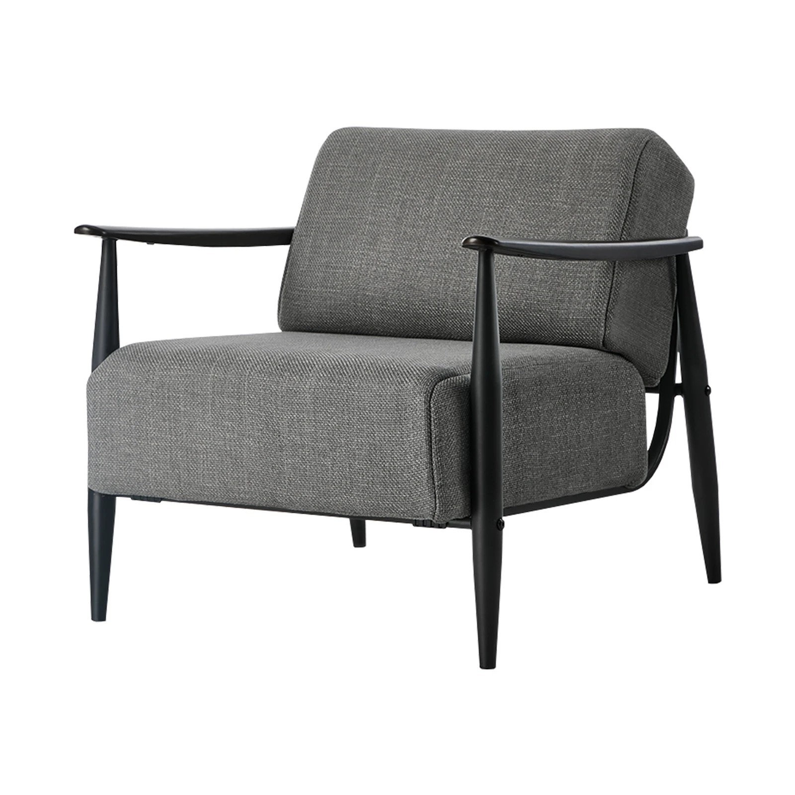 6 Oikiture 2x Wooden Armchair Lounge Sofa Chair Fabric Accent Armchairs - Grey, 6 of 8