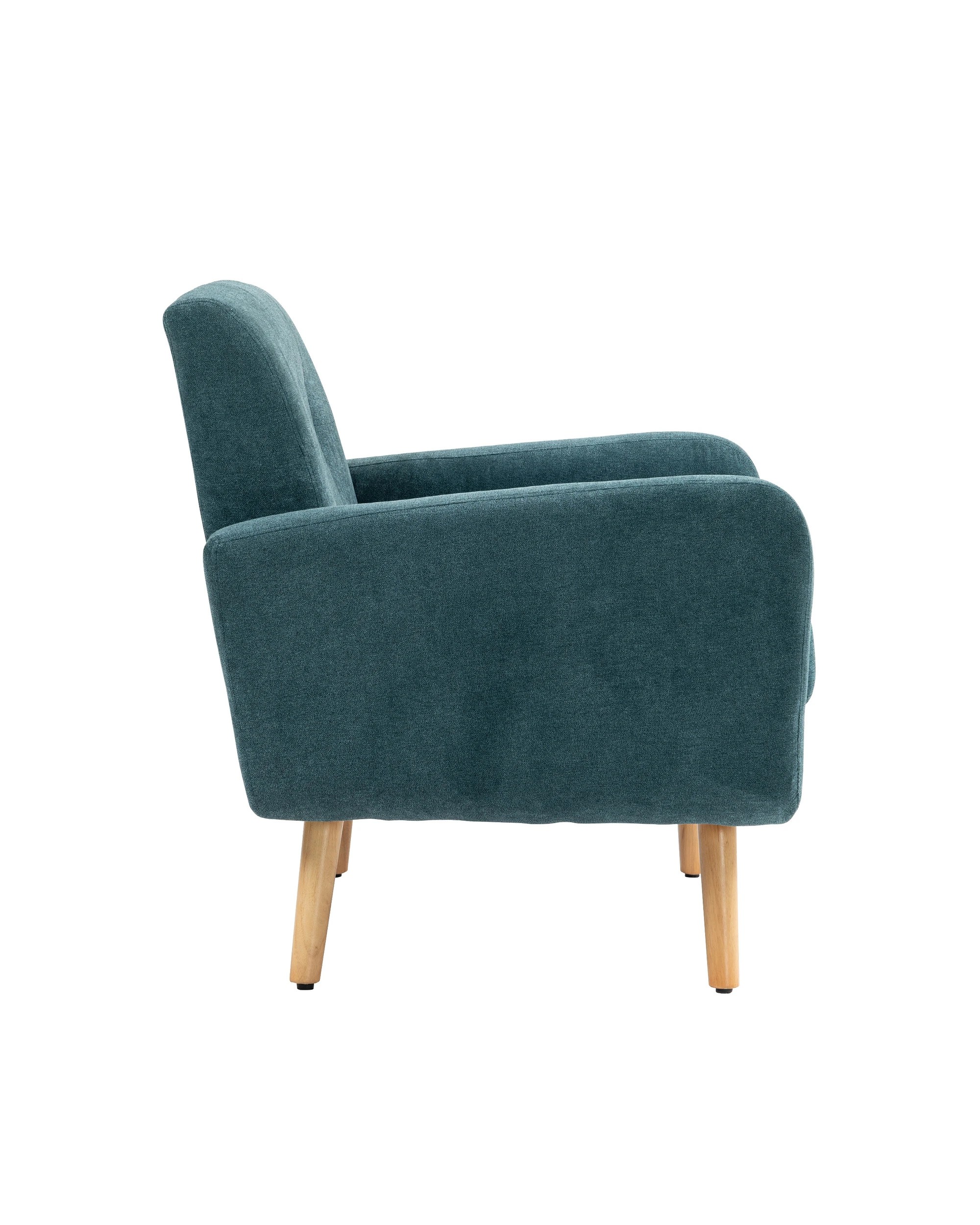 5 IHOMDEC Upholstered Tub Armchair with Rubber Wood Legs - Green - Green, 5 of 10