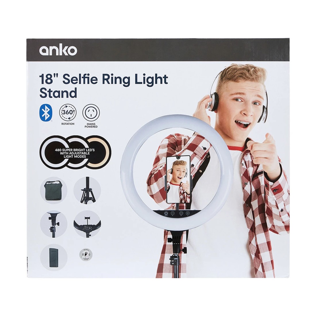 10 18in. Selfie Ring Light Stand, 10 of 10