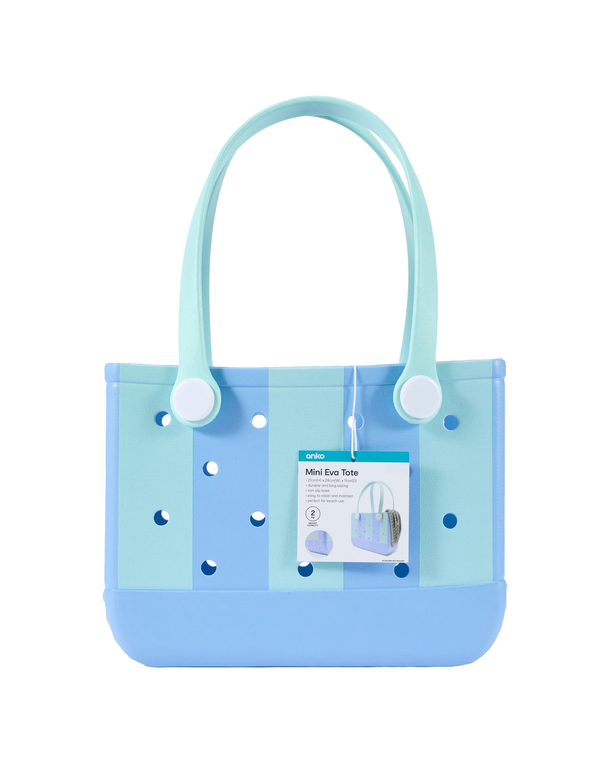 4 Mini EVA Tote - Blue Stripe, 4 of 4