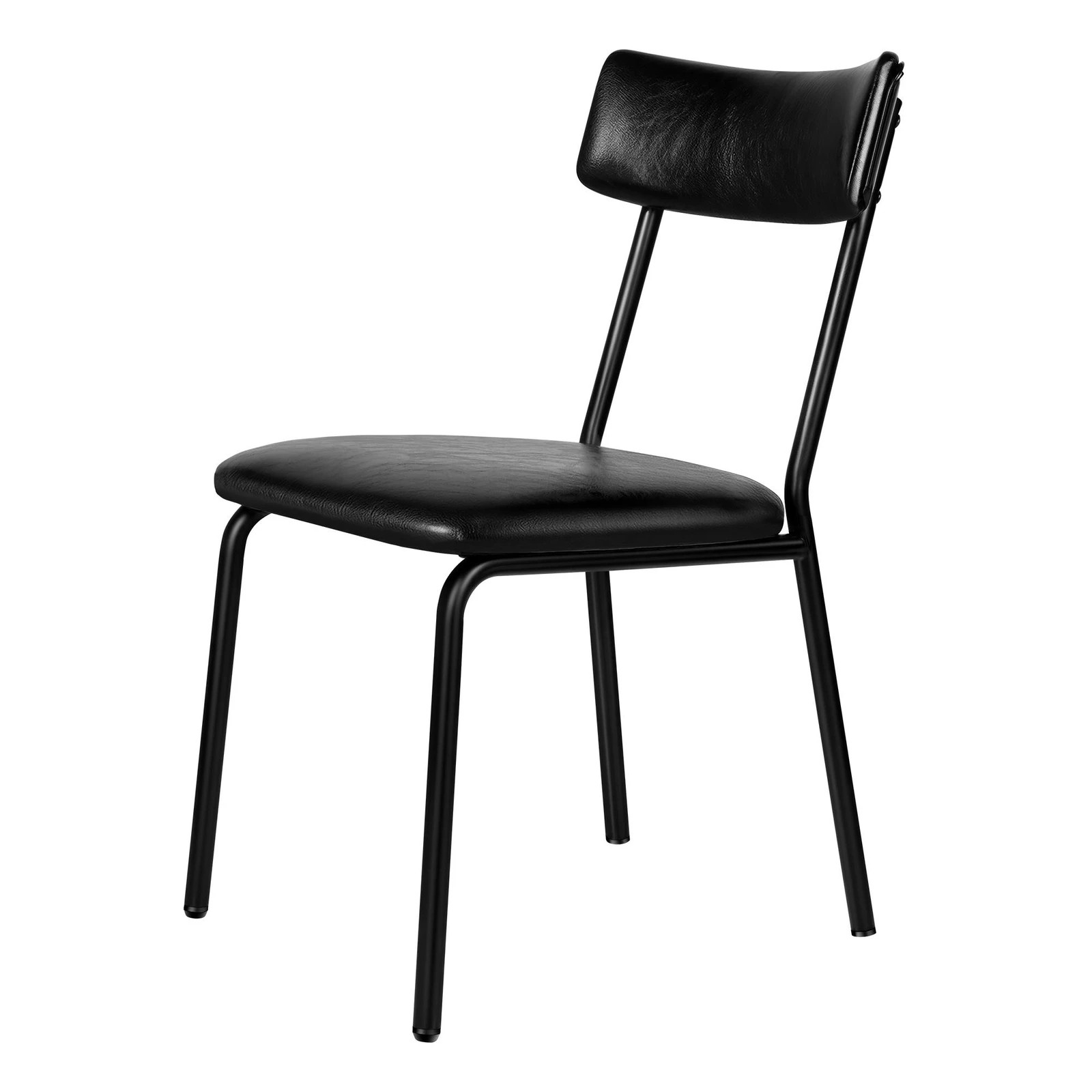 10 Alfordson 2x Dining Chairs Accent Kitchen Lounge Curved Back PU Leather - Black, 10 of 10