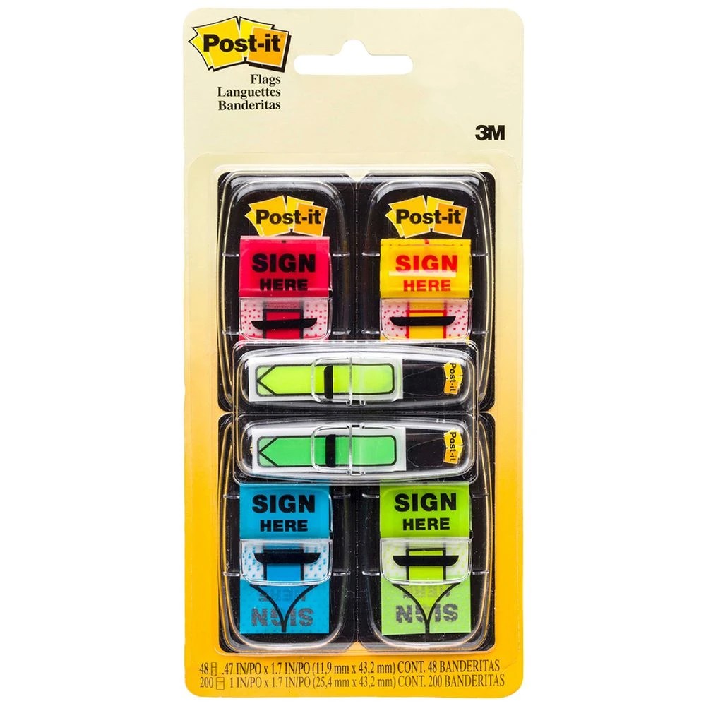 1 Post-it Sign Here Flags 25x43 mm with Arrow Flags Value Pack, 1 of 3