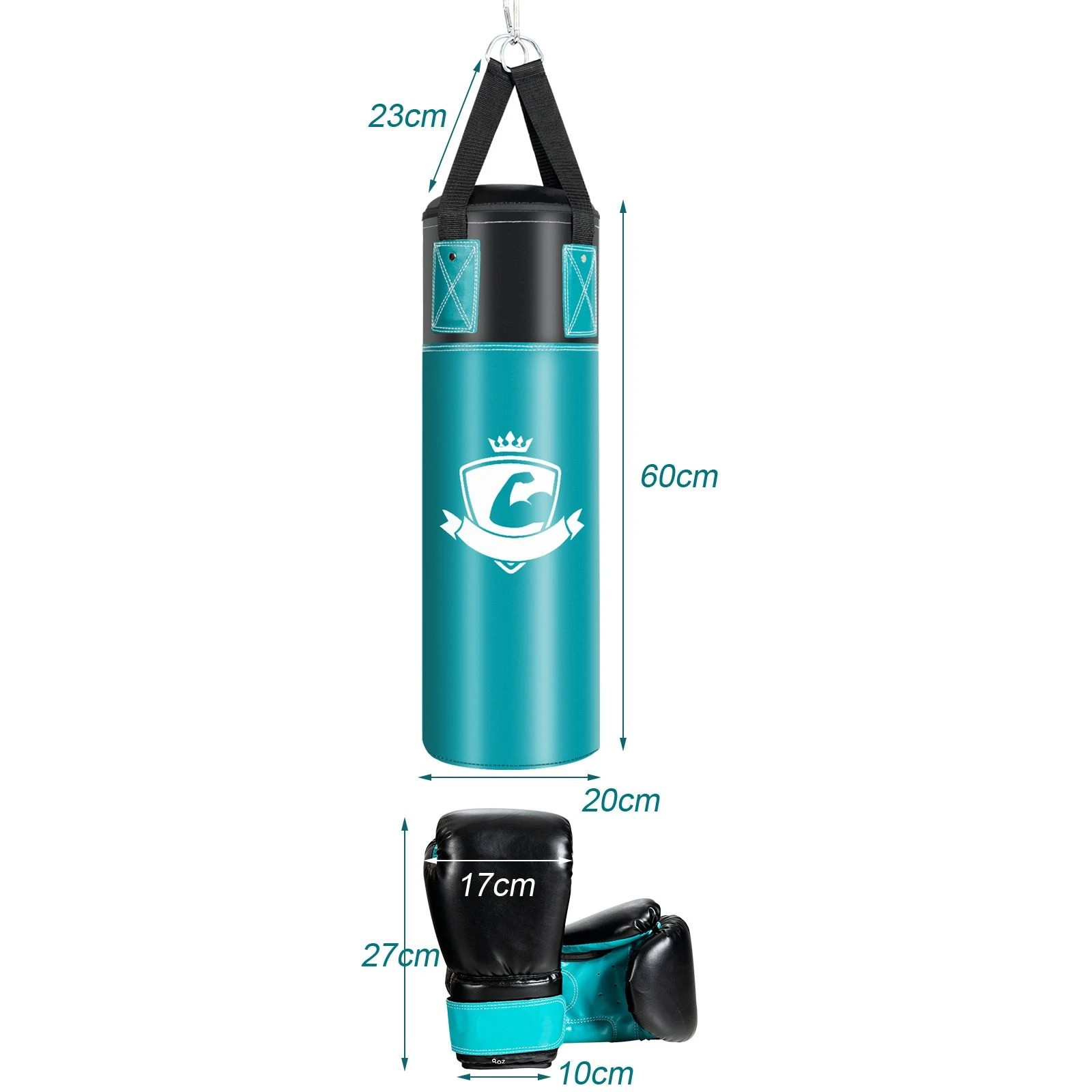 2 Costway Filled Boxing Bag Set Punching Bag Muay Thai Krav Maga Taekwondo Storage Bag, 2 of 2